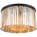 Sydney 8 Light 26 inch Matte Black Flush Mount Ceiling Light in Golden Teak, Urban Classic