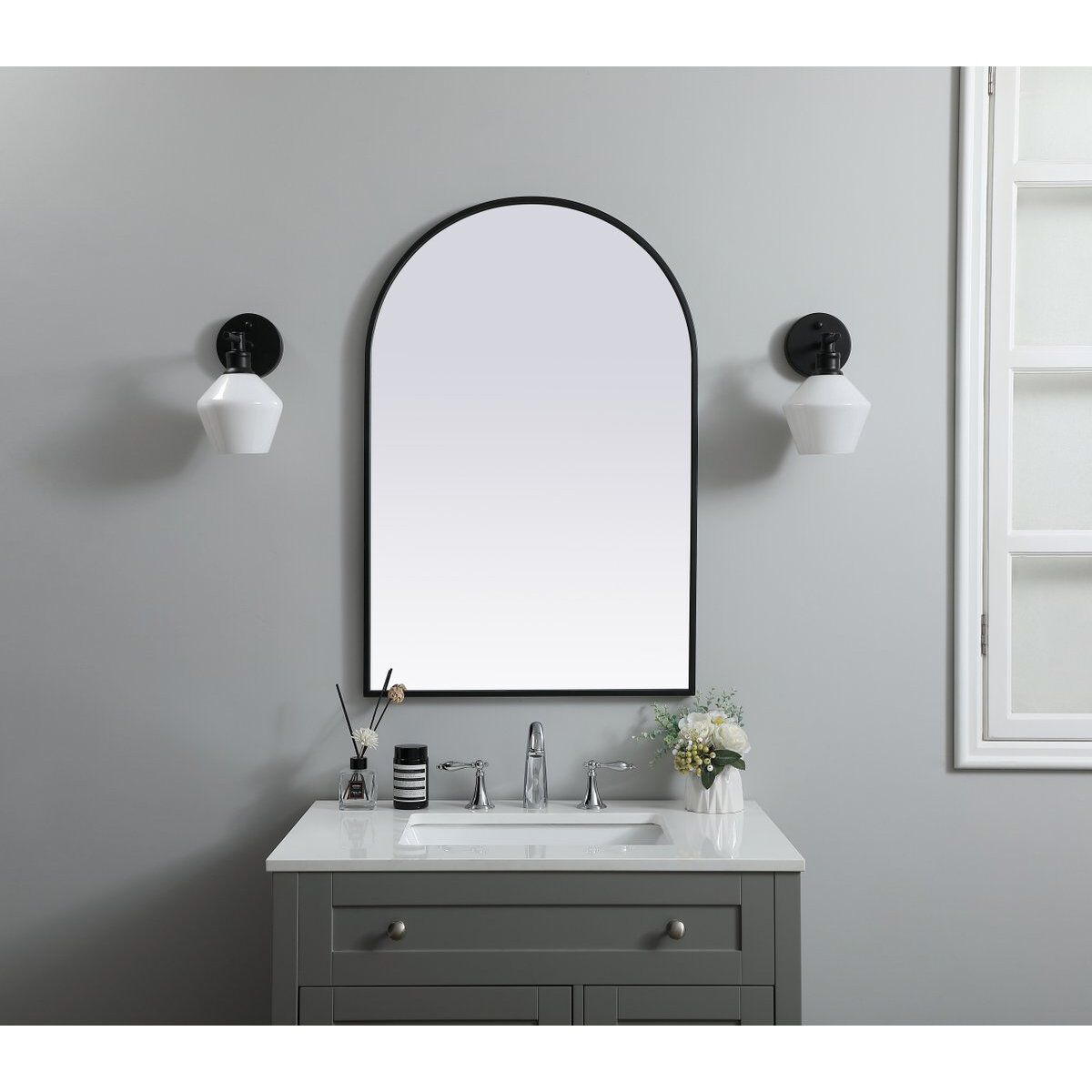 Ayra 36 X 24 inch Black Mirror