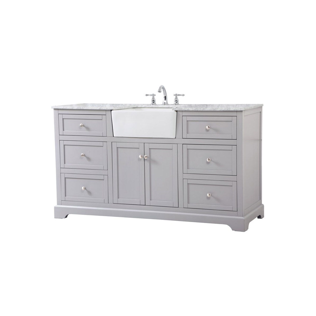 Franklin 60 X 22 X 34.75 inch Grey Bathroom Vanity Cabinet