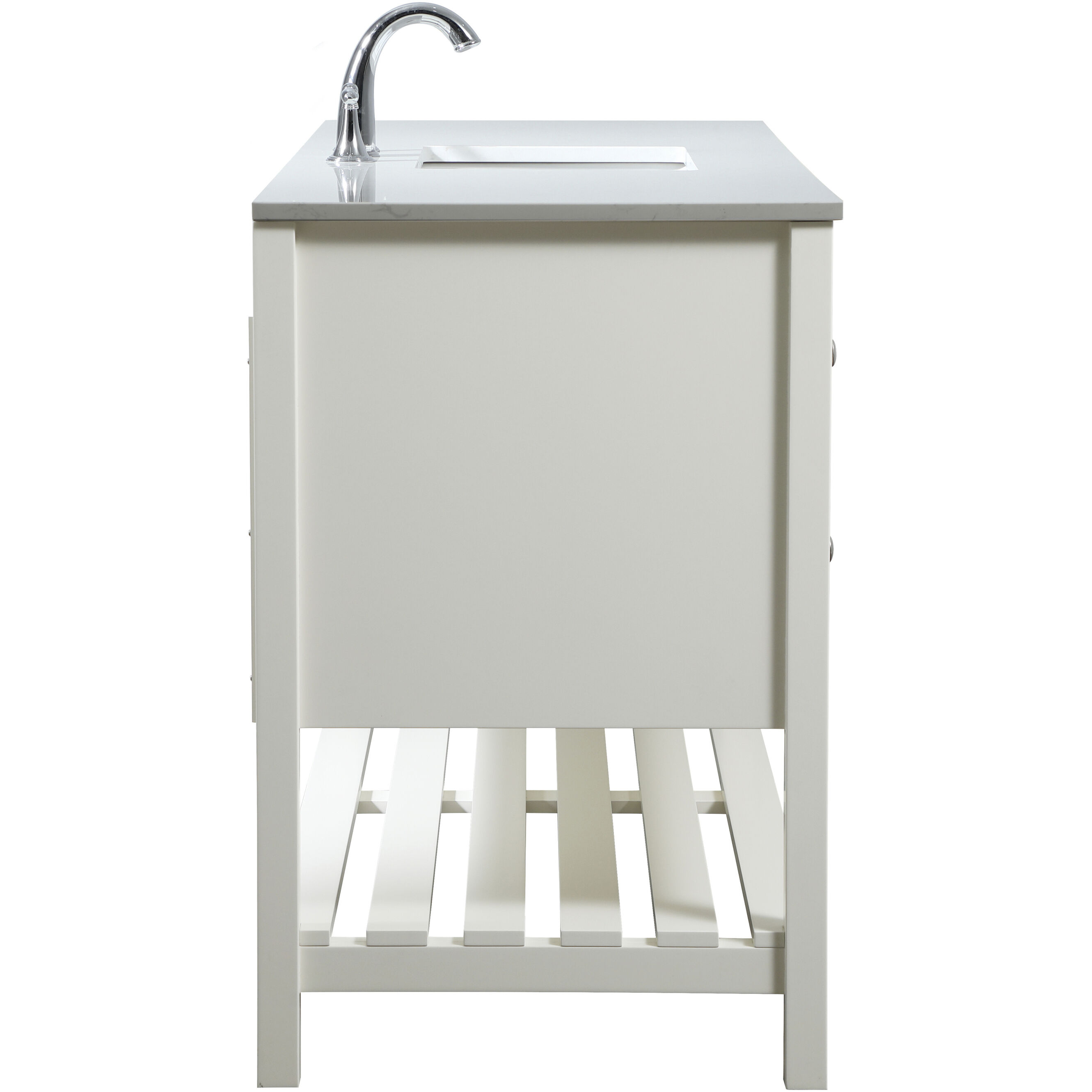 Theo 60 X 22 X 34 inch White Vanity Sink Set