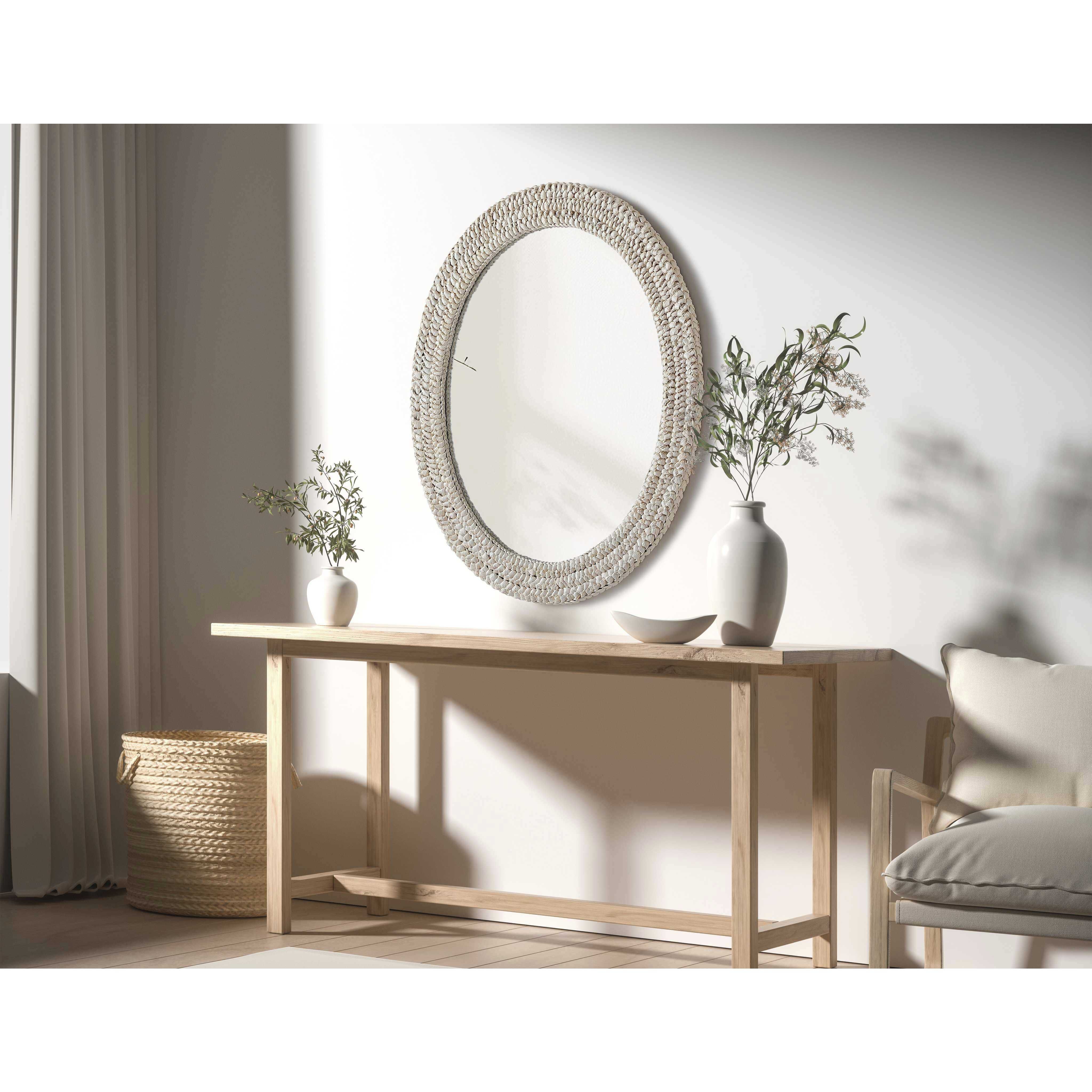 Marlowe 36 X 30 inch Linen White Mirror