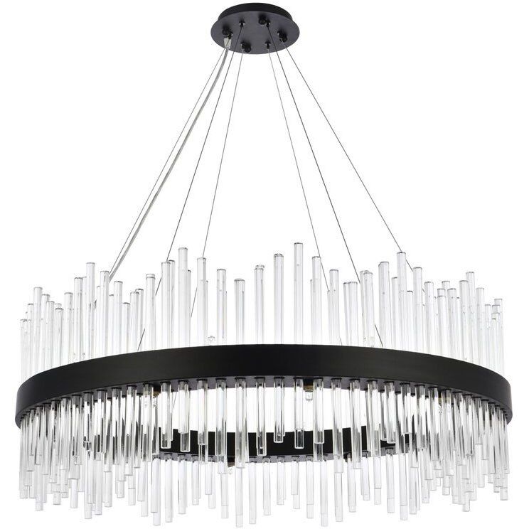Dallas 20 Light 36 inch Black Chandelier Ceiling Light
