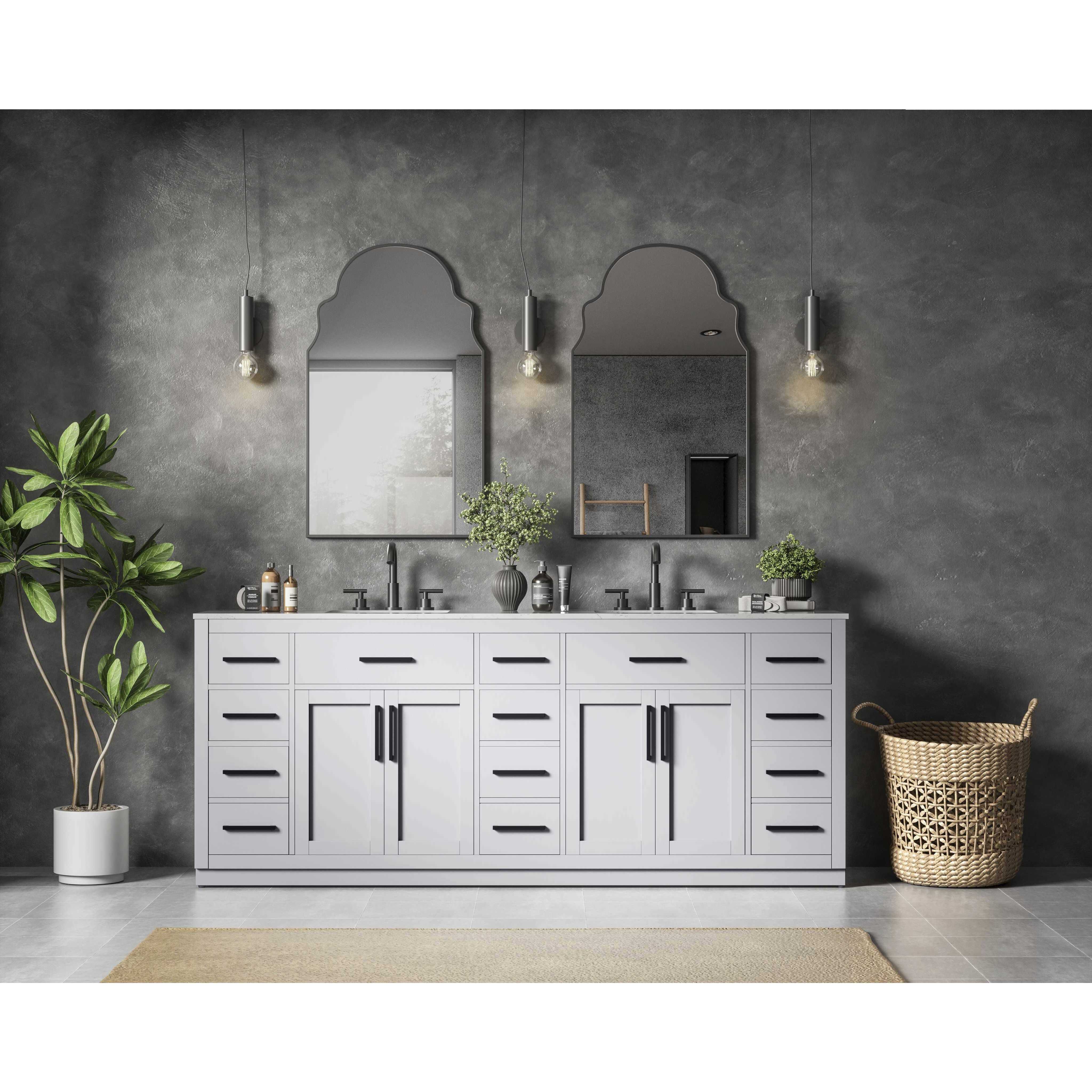 Alden 84 X 35 inch Grey Bathroom Vanity Cabinet