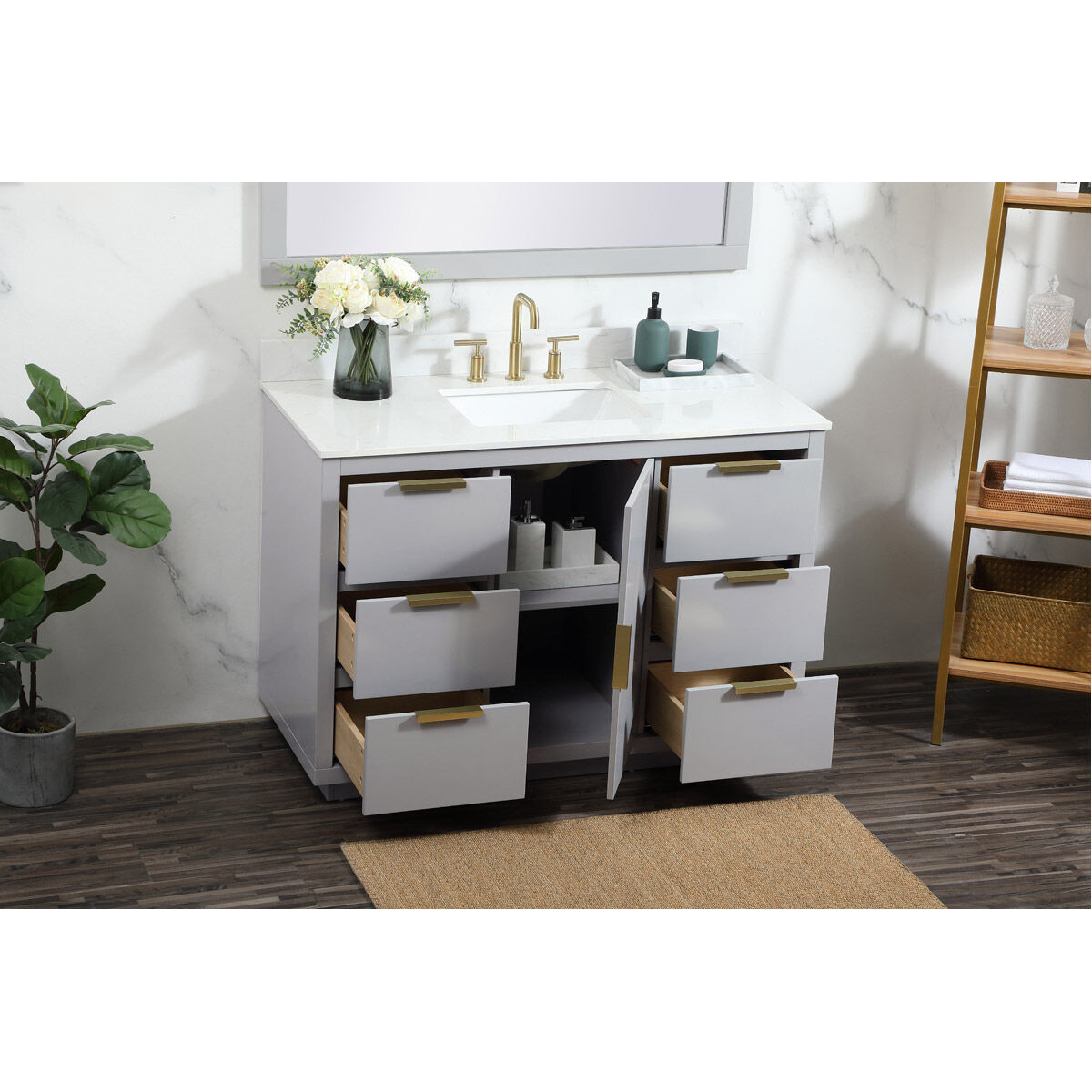 Blake 48 X 22 X 34 inch Grey Vanity Sink Set