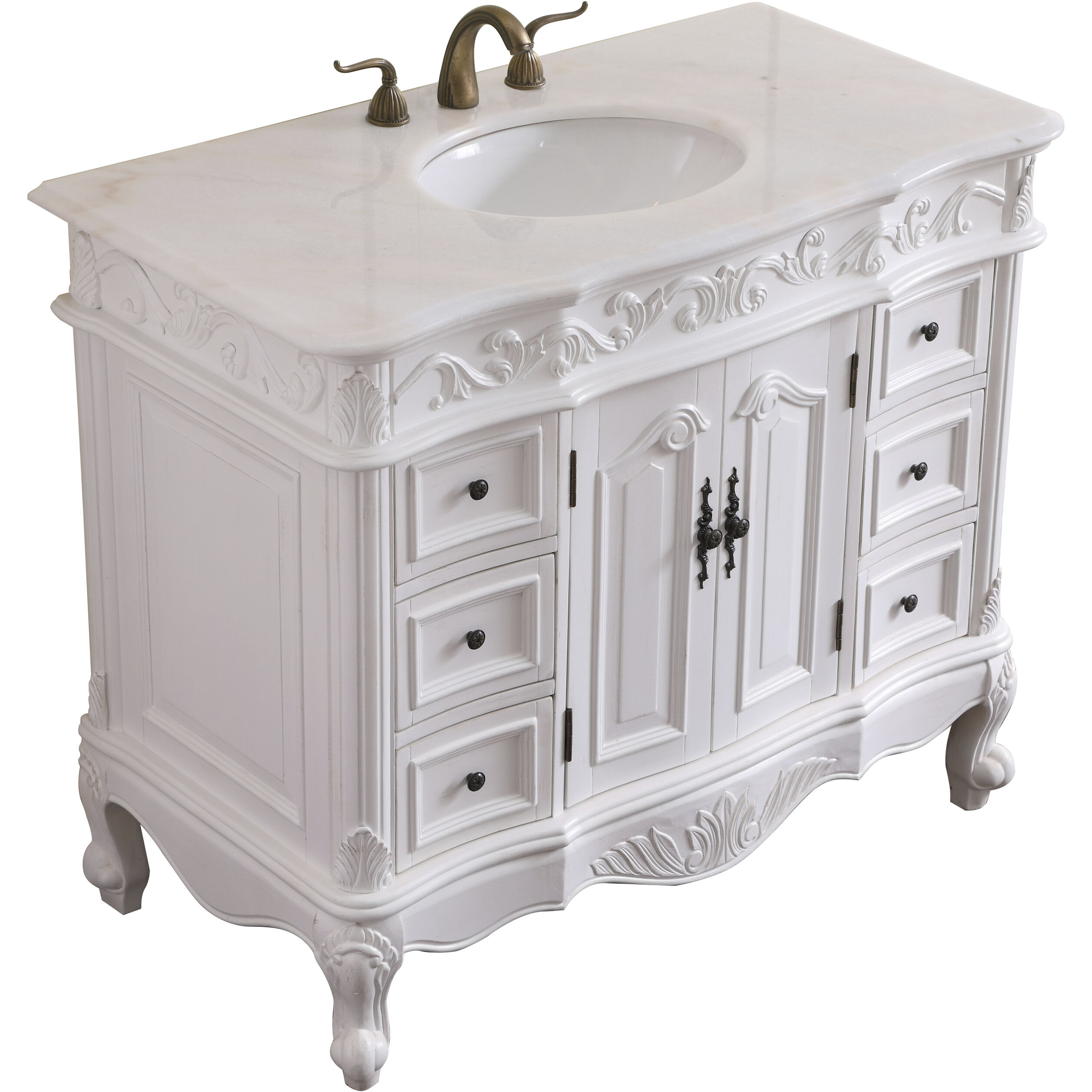 Oakland 84 X 22 X 72 inch Antique White Vanity Sink Set