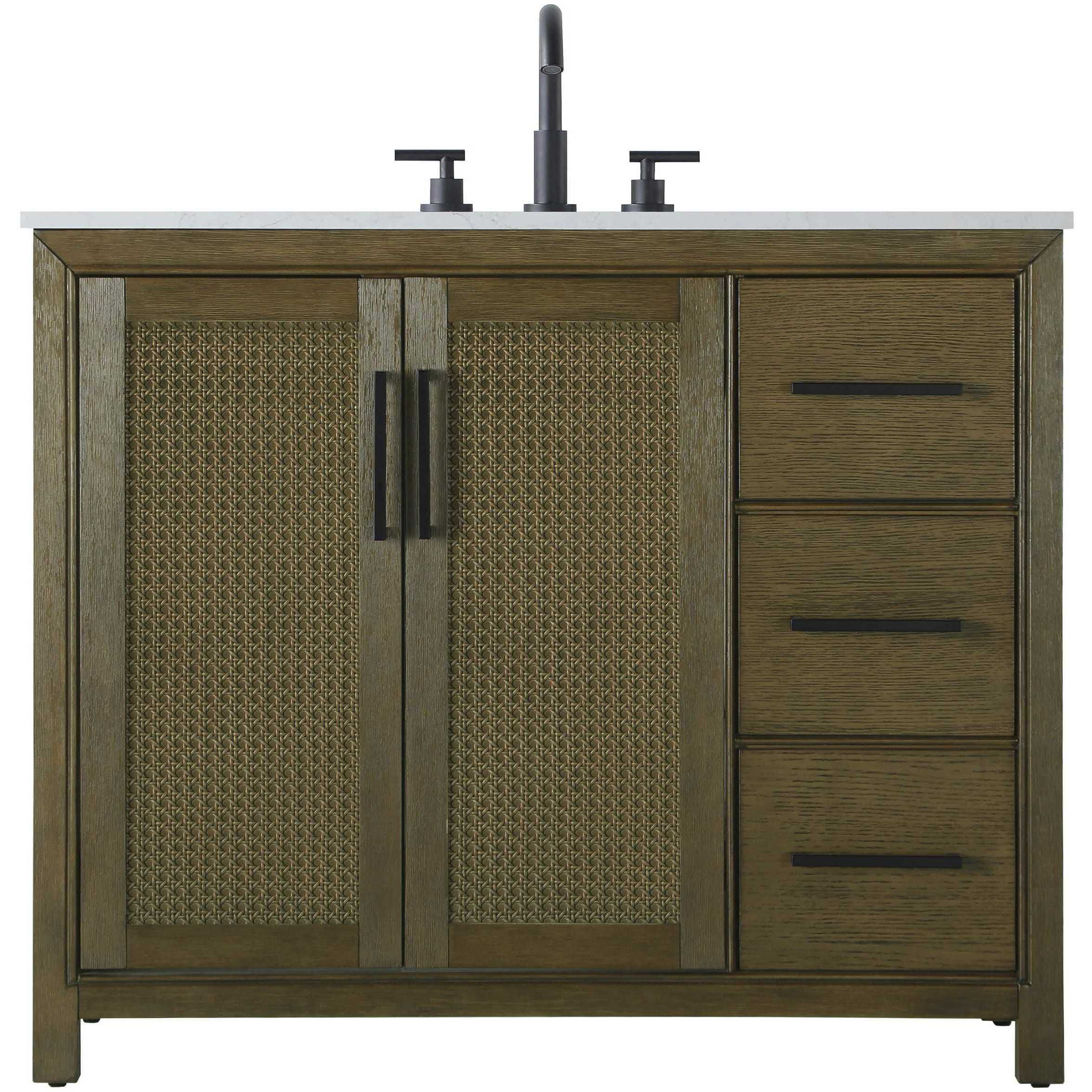 Alina 42 X 34 inch Hazel Oak Bathroom Vanity Cabinet