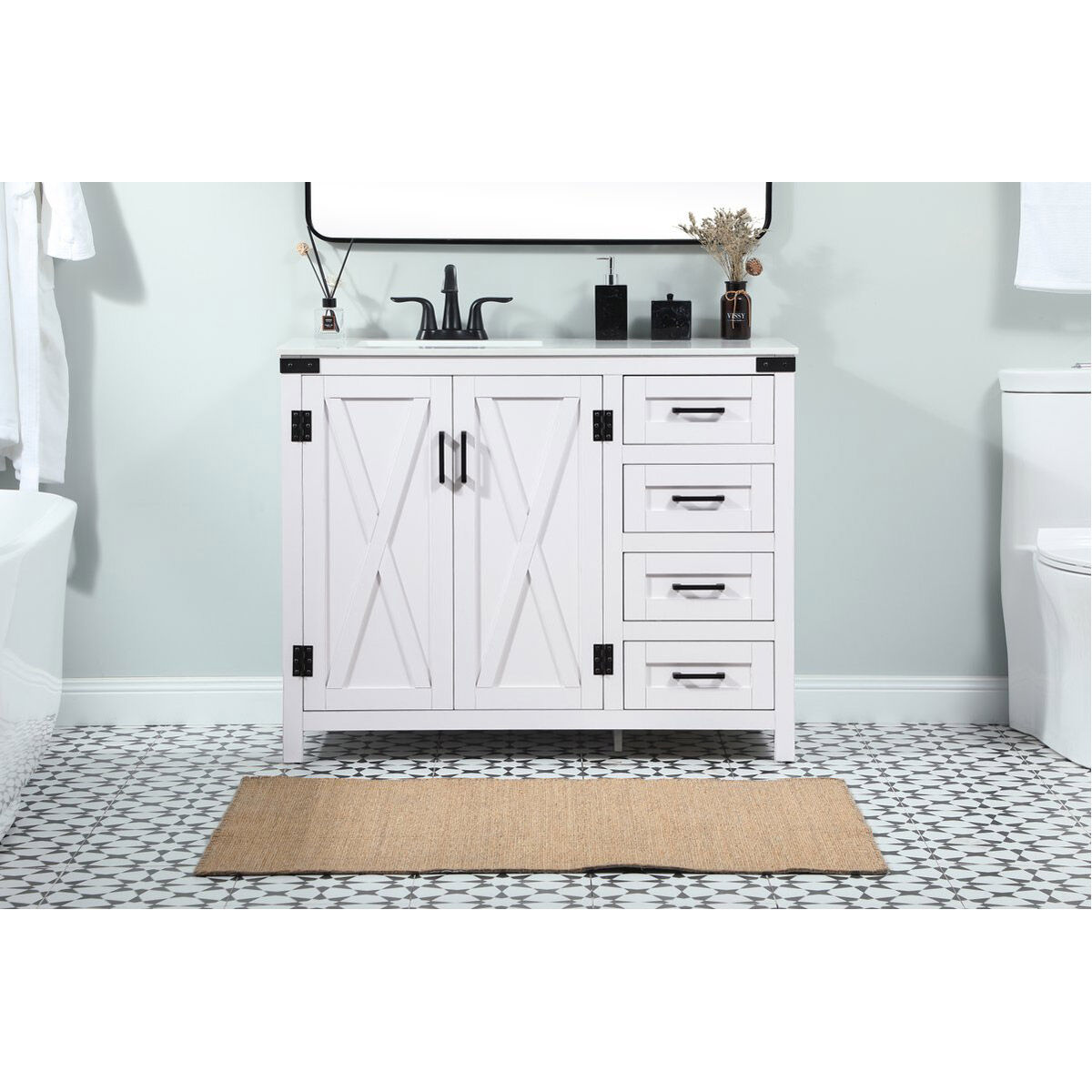 Grant 42 X 19 X 34 inch White Vanity Sink Set