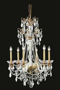 Imperia 6 Light 24 inch French Gold Chandelier Ceiling Light