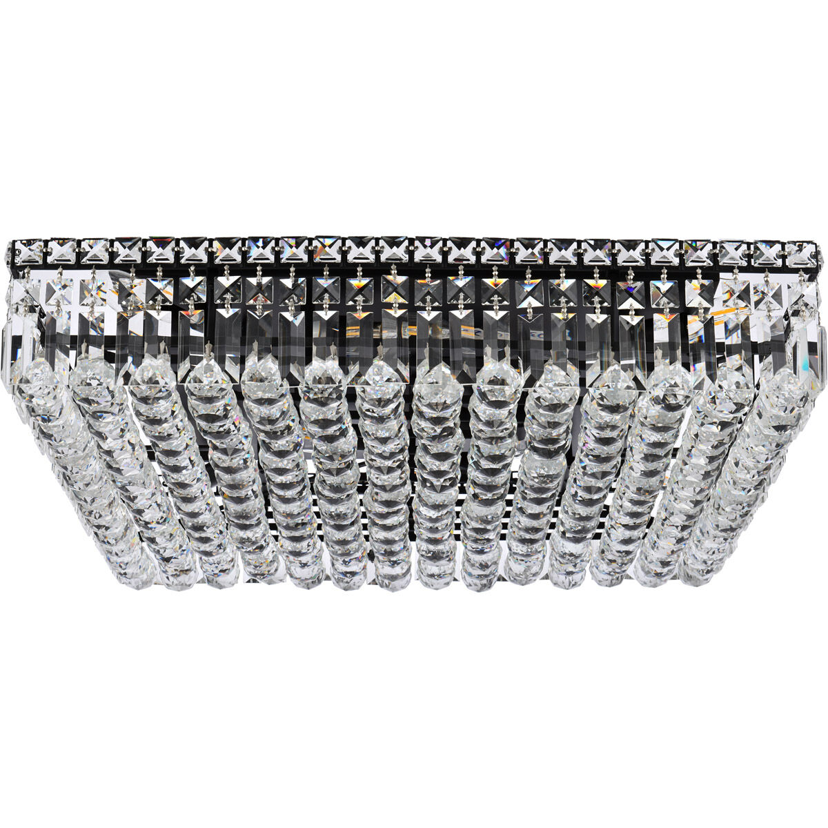 Maxime 13 Light 24 inch Black and Clear Flush Mount Ceiling Light in Royal Cut