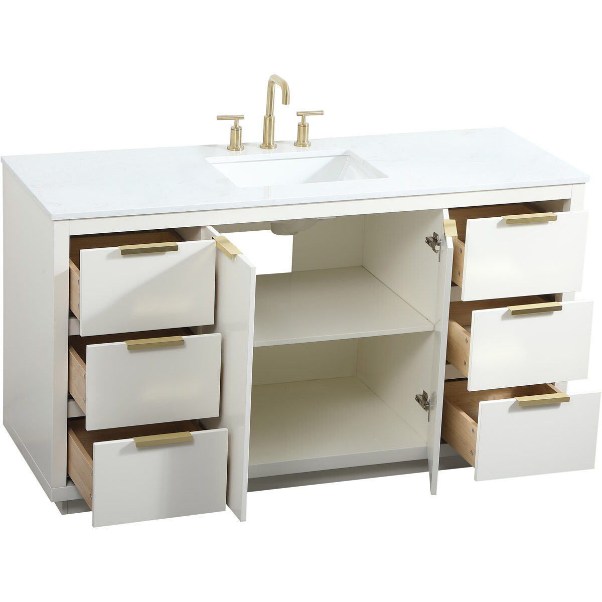 Blake 60 X 22 X 34 inch White Vanity Sink Set in 1
