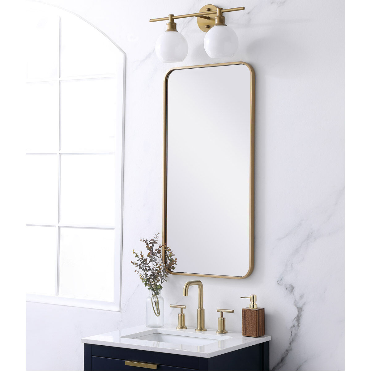 Evermore 36 X 18 inch Brass Mirror