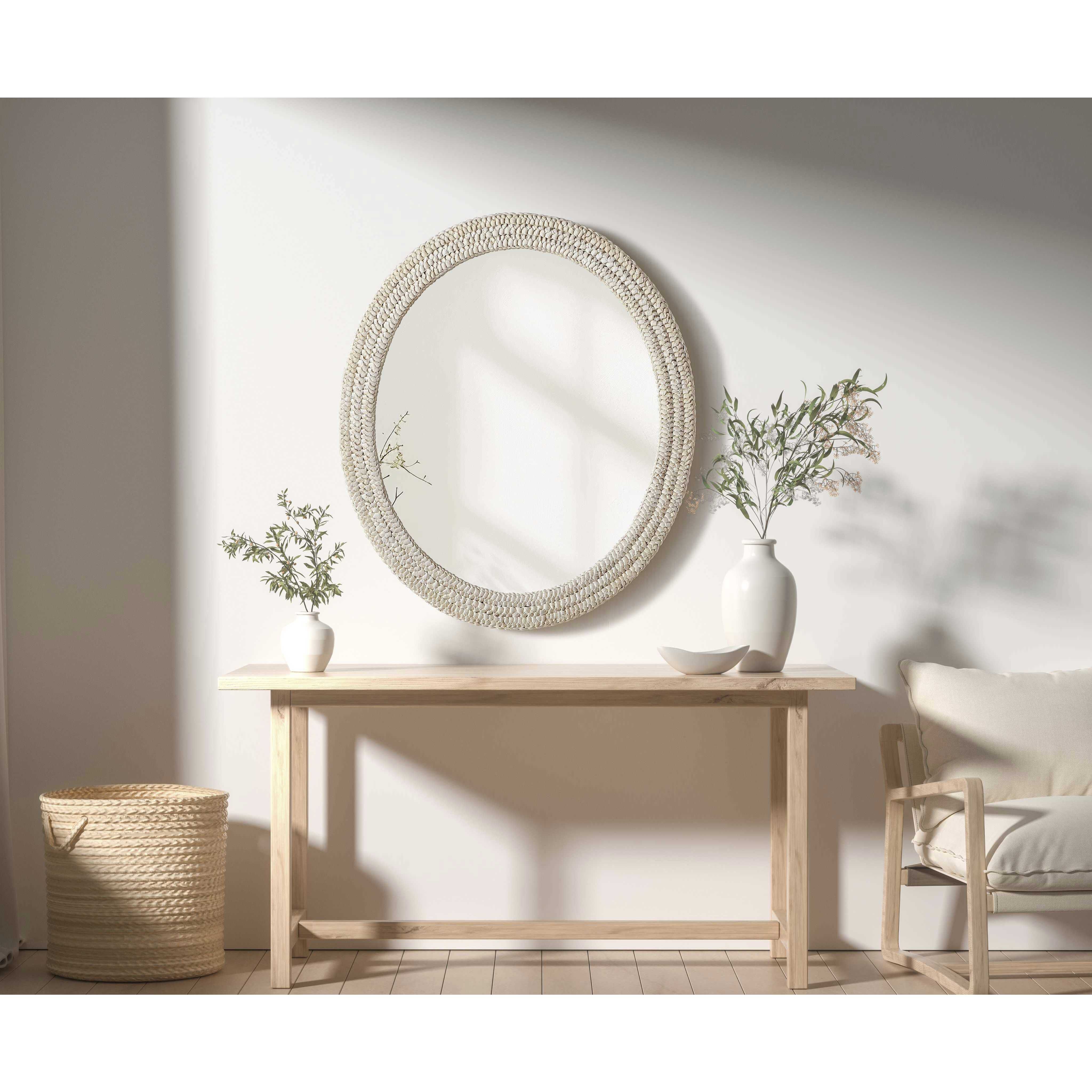 Marlowe 42 X 36 inch Linen White Mirror