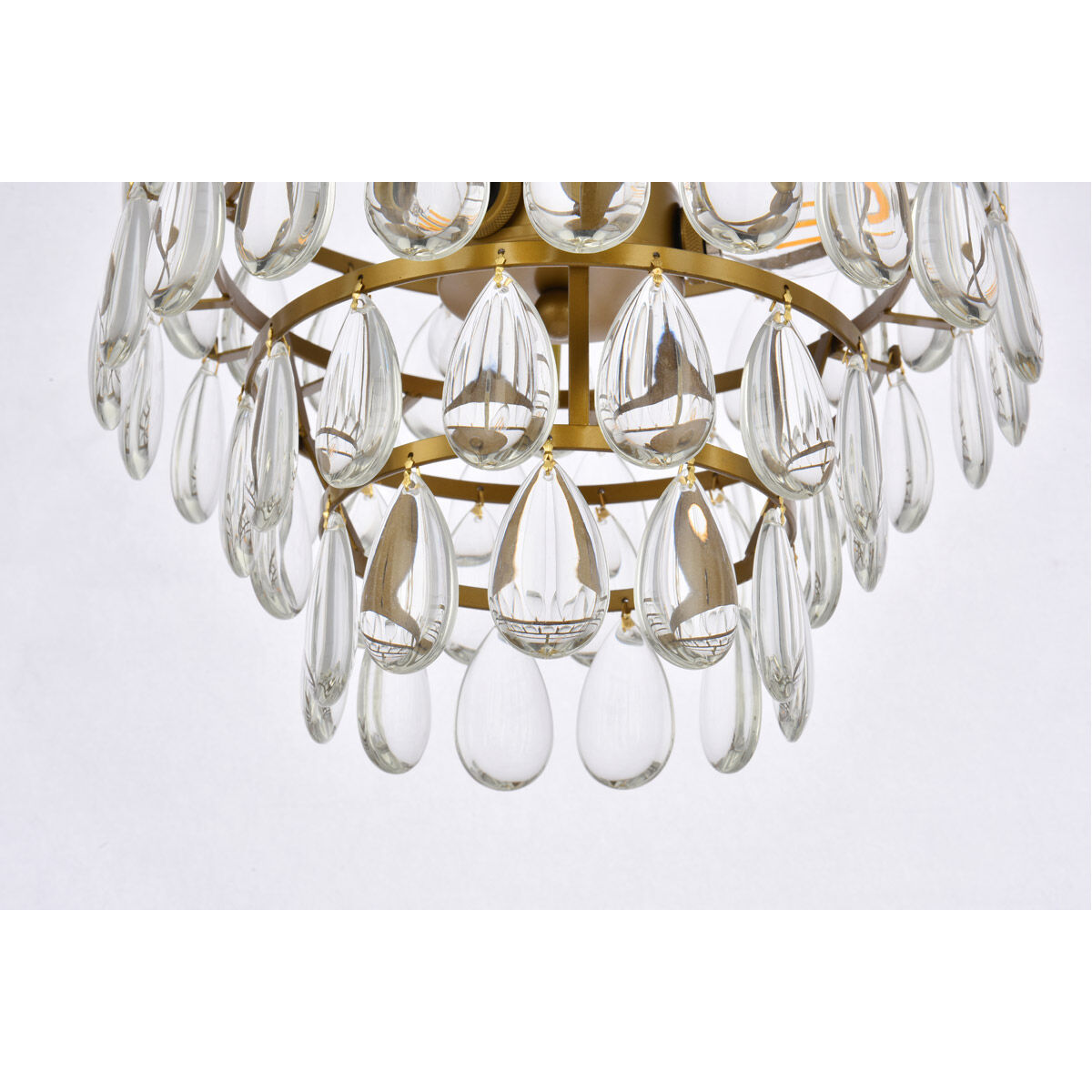 Mila 3 Light 12 inch Brass Flush Mount Ceiling Light