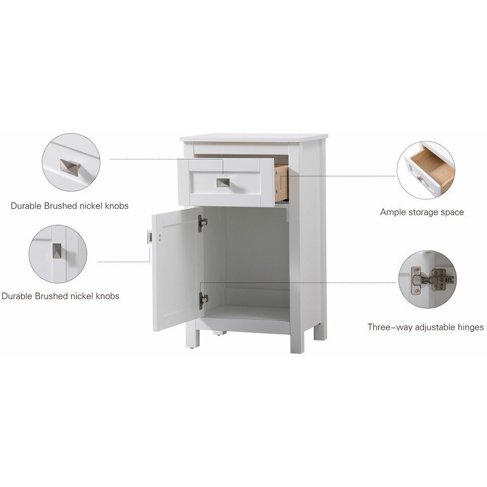 Adian White Bathroom Storage Cabinet