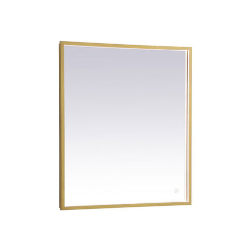 Pier 36 X 24 inch Brass LED Mirror