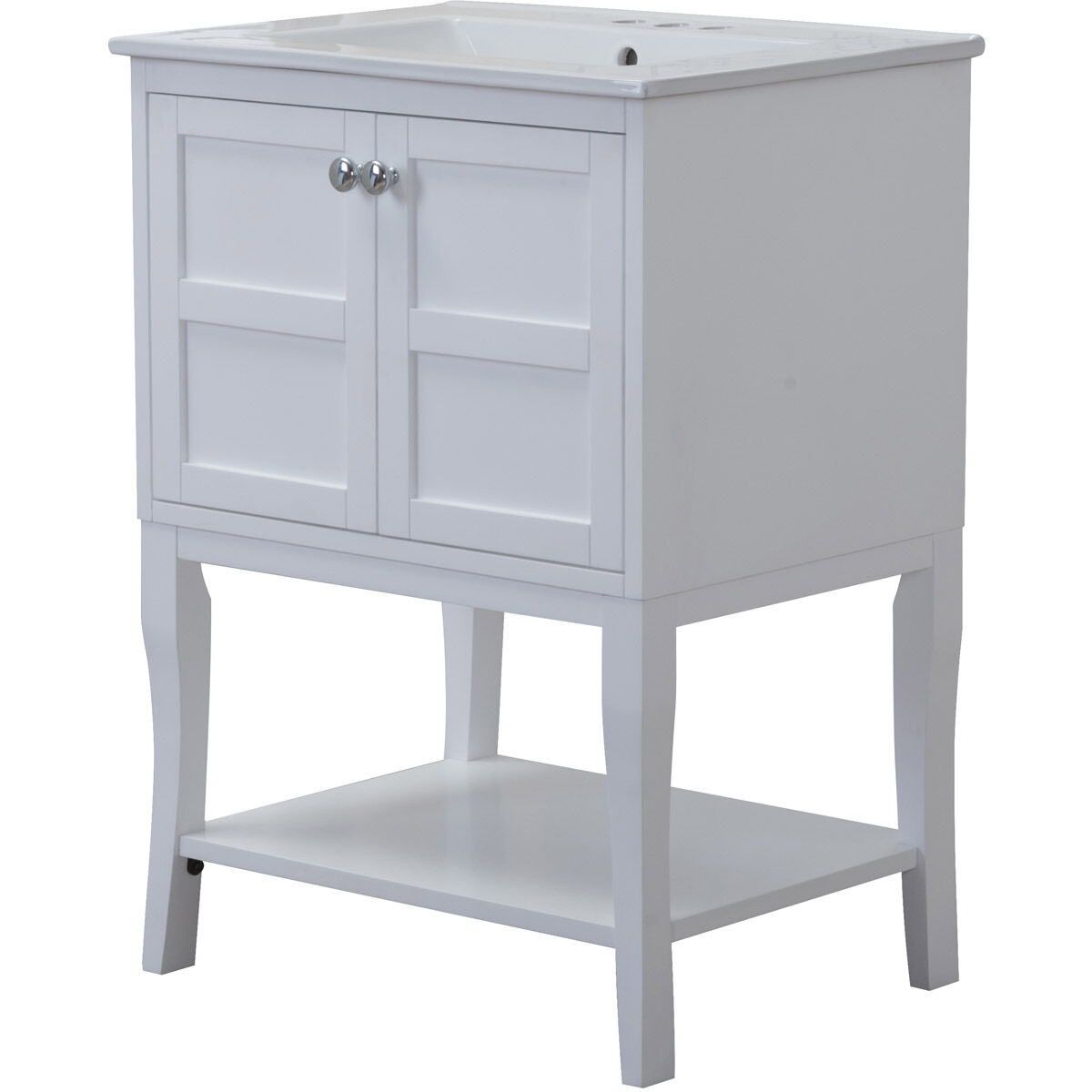 Mason 24 X 33 inch White and Chrome Vanity Set