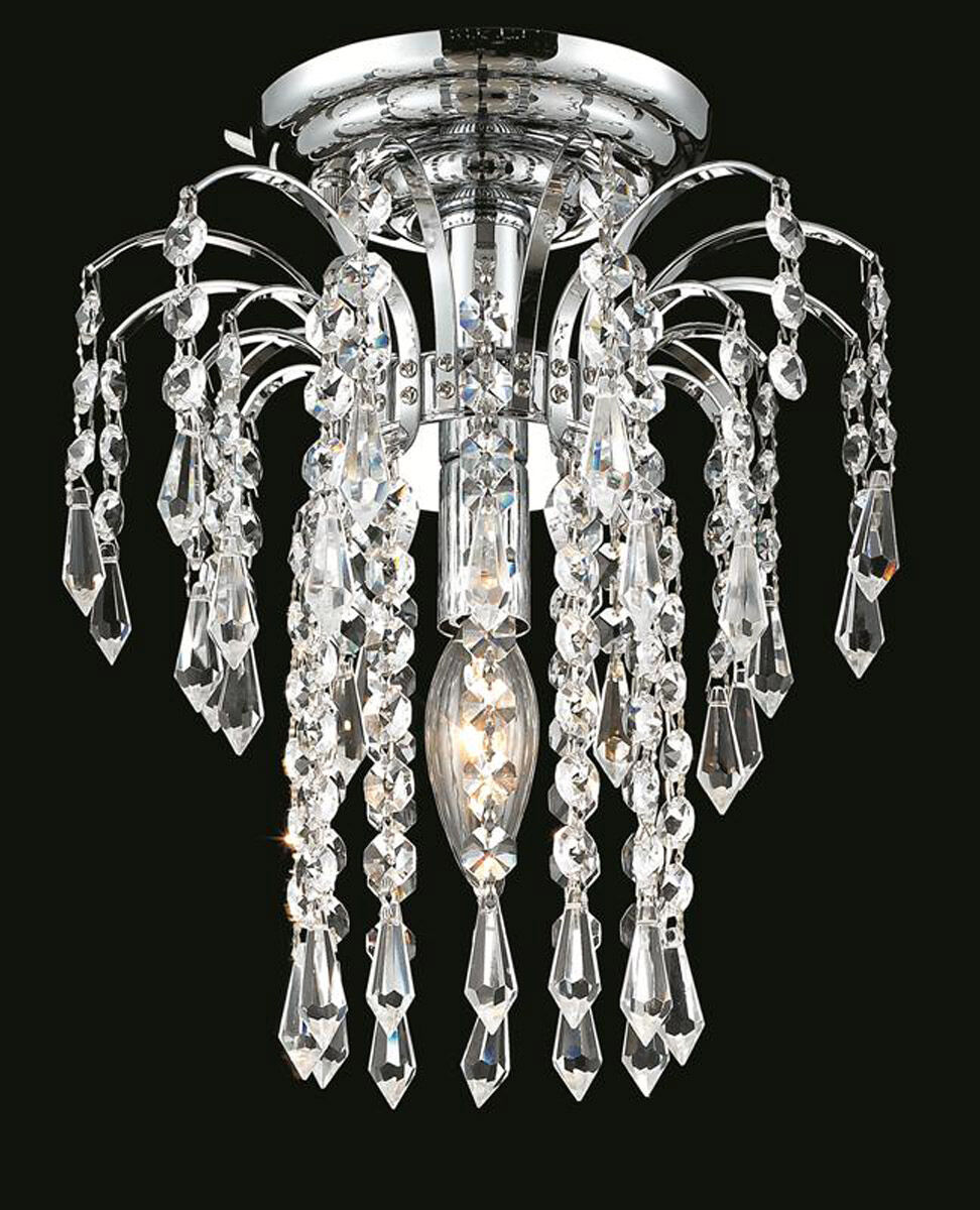 Falls 1 Light 9 inch Chrome Flush Mount Ceiling Light in Royal Cut