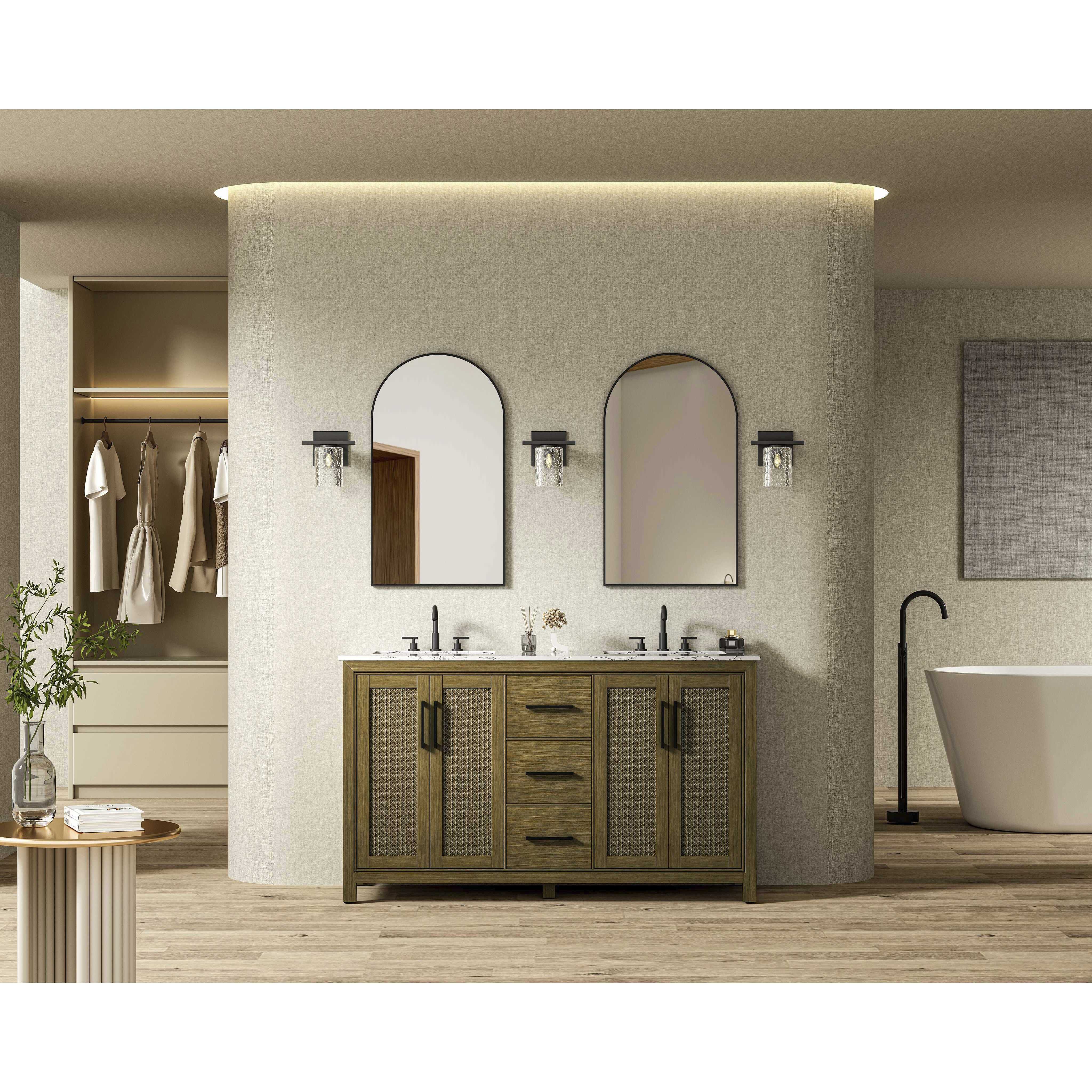 Alina 60 X 34 inch Hazel Oak Bathroom Vanity Cabinet