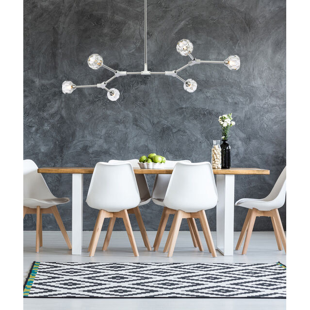 Zayne 6 Light 49 inch Chrome Pendant Ceiling Light