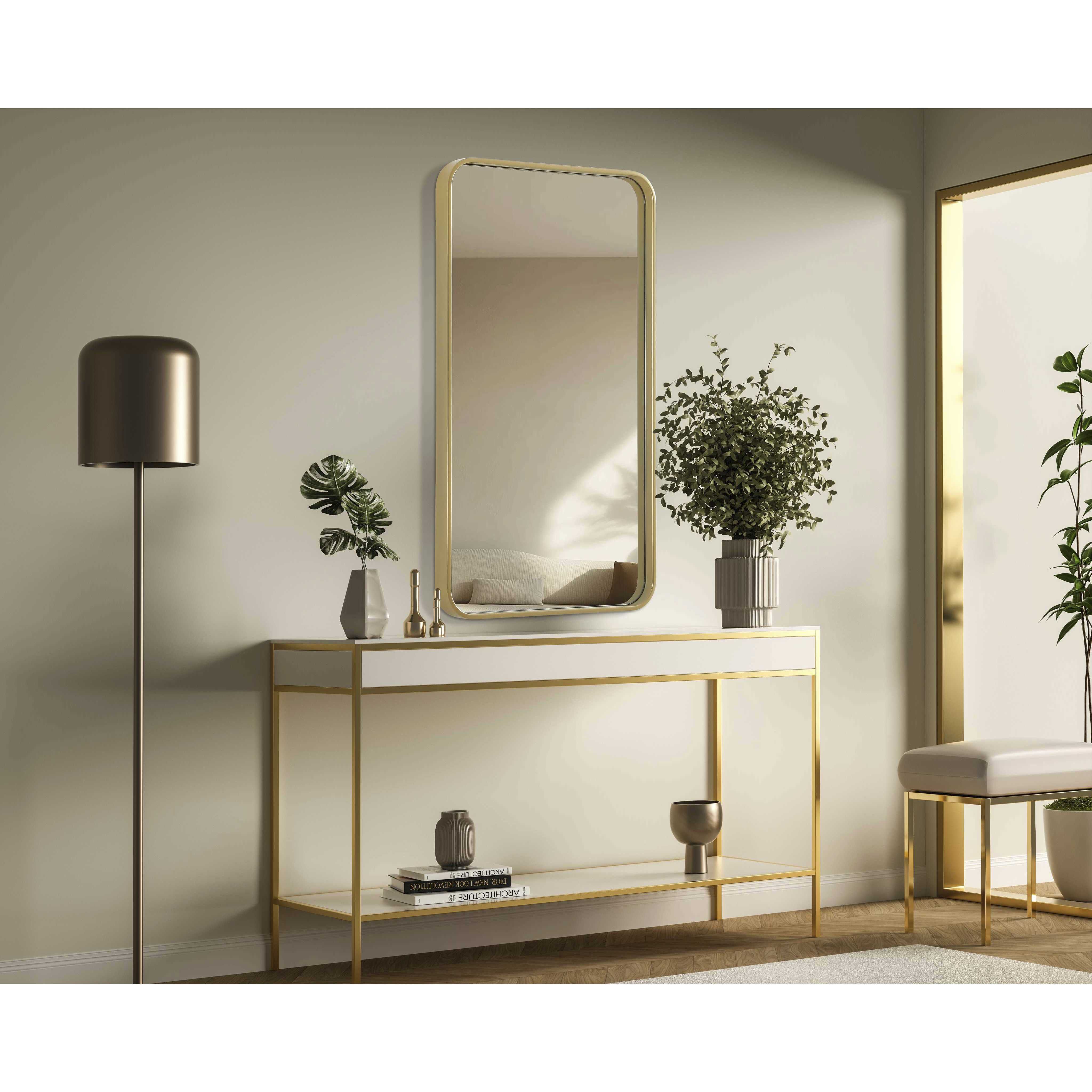 Remy 36 X 20 inch Brass Mirror