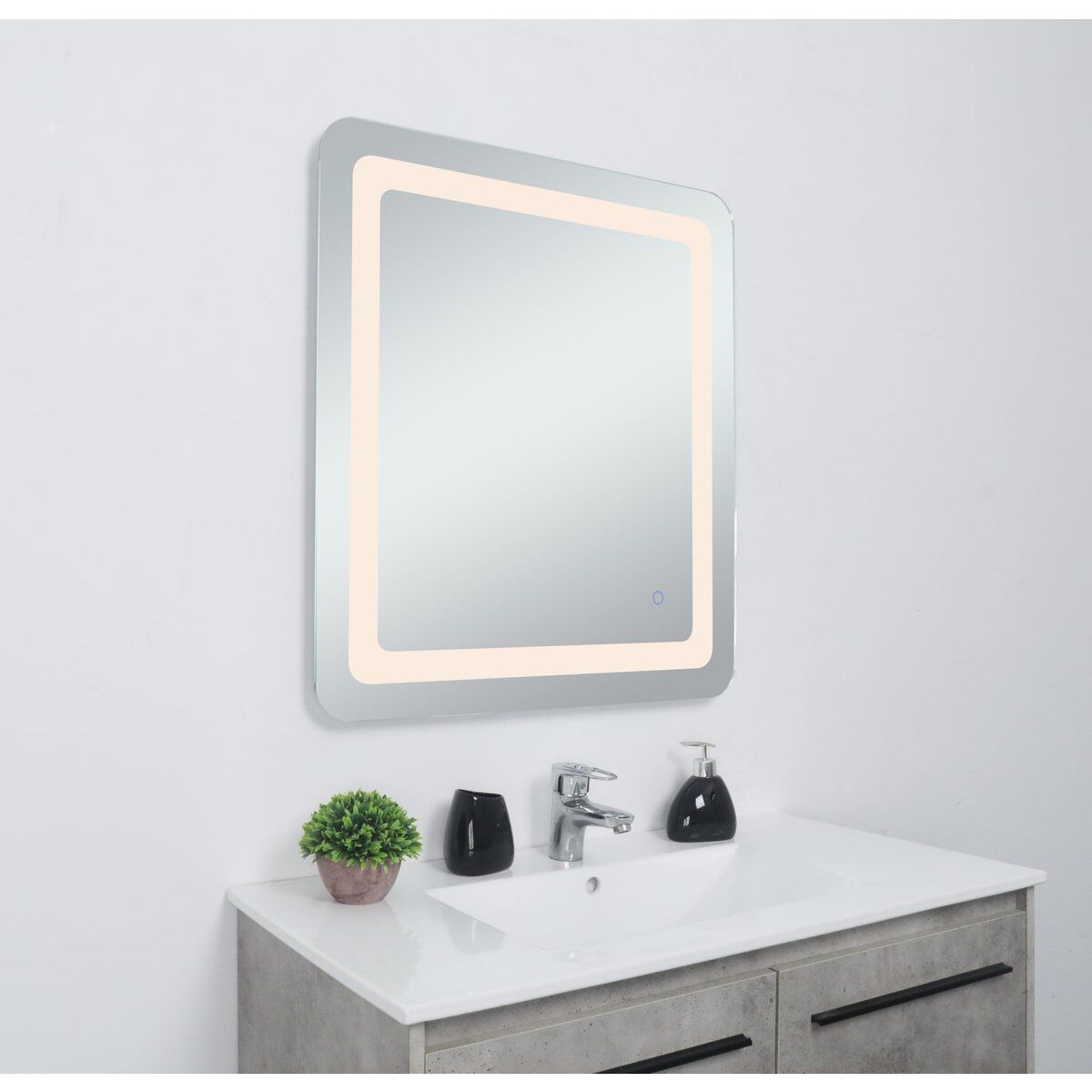 Genesis 30 X 24 inch Glossy White LED Mirror