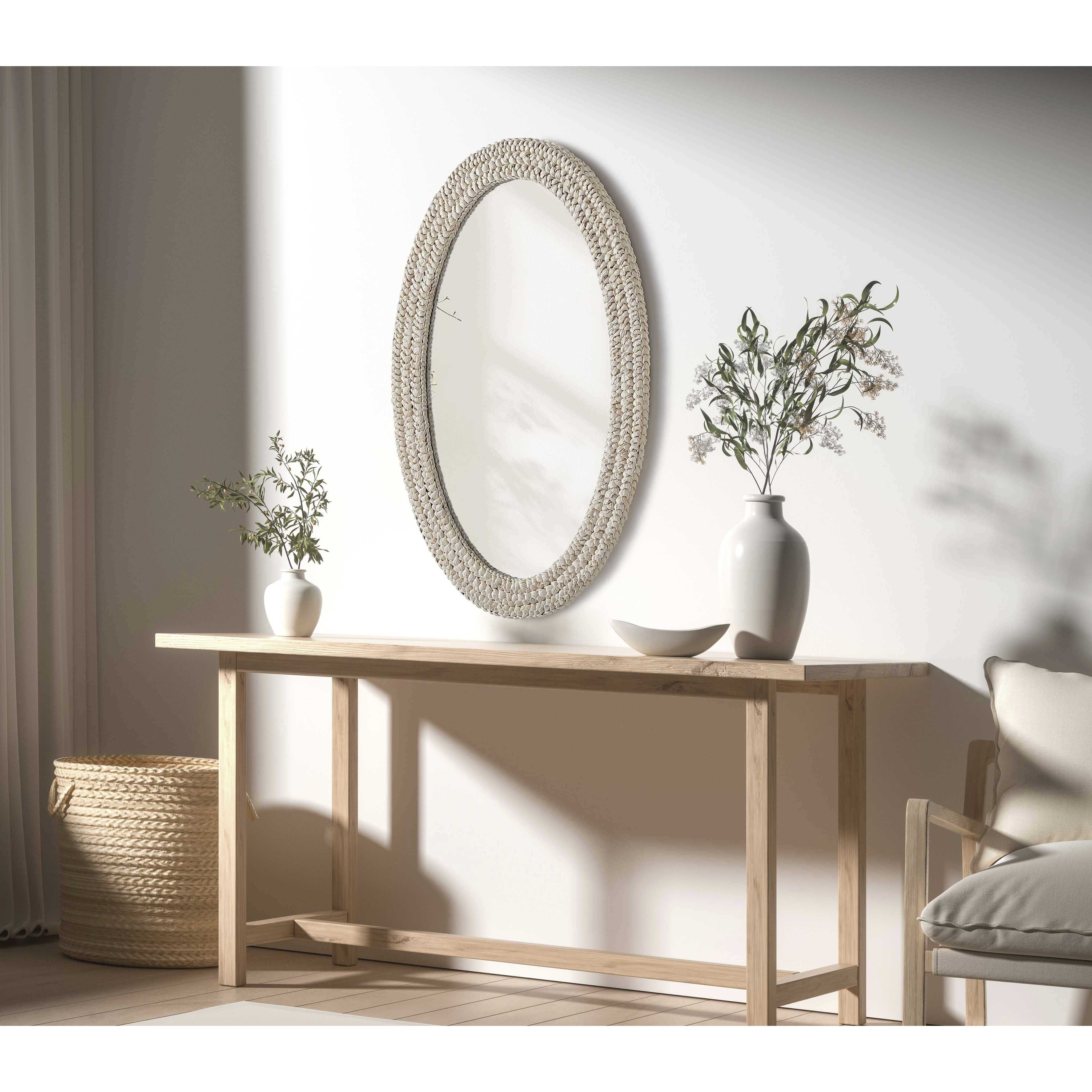 Marlowe 42 X 27 inch Linen White Mirror