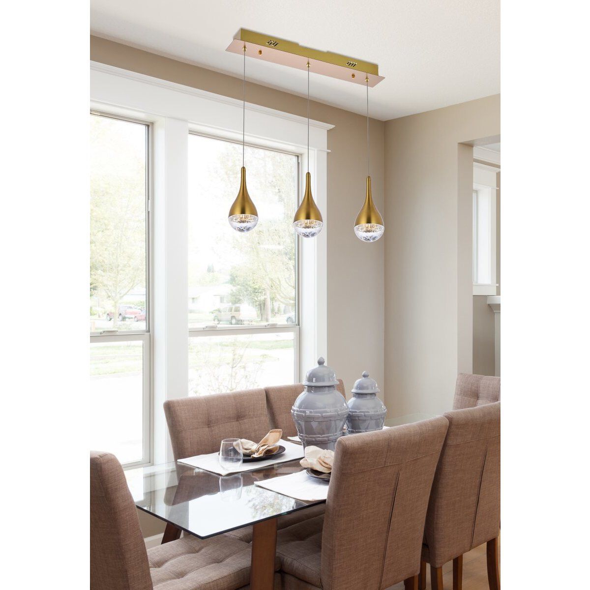 Gold linear pendant light on sale