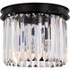 Sydney 3 Light 12 inch Matte Black Flush Mount Ceiling Light in Clear, Urban Classic