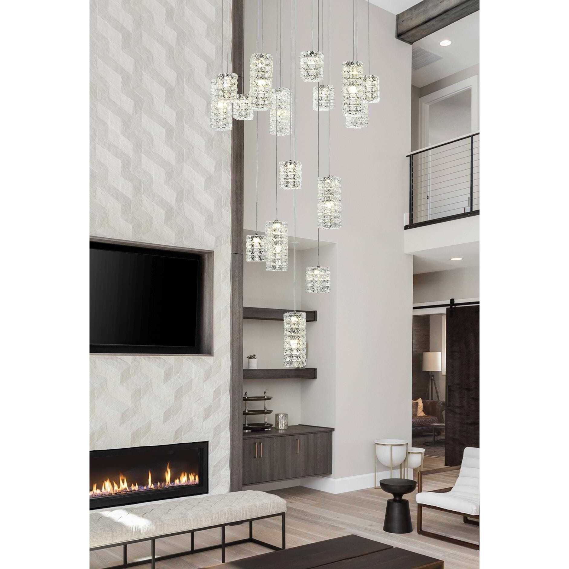 Aston 16 Light 32 inch Chrome Pendant Ceiling Light