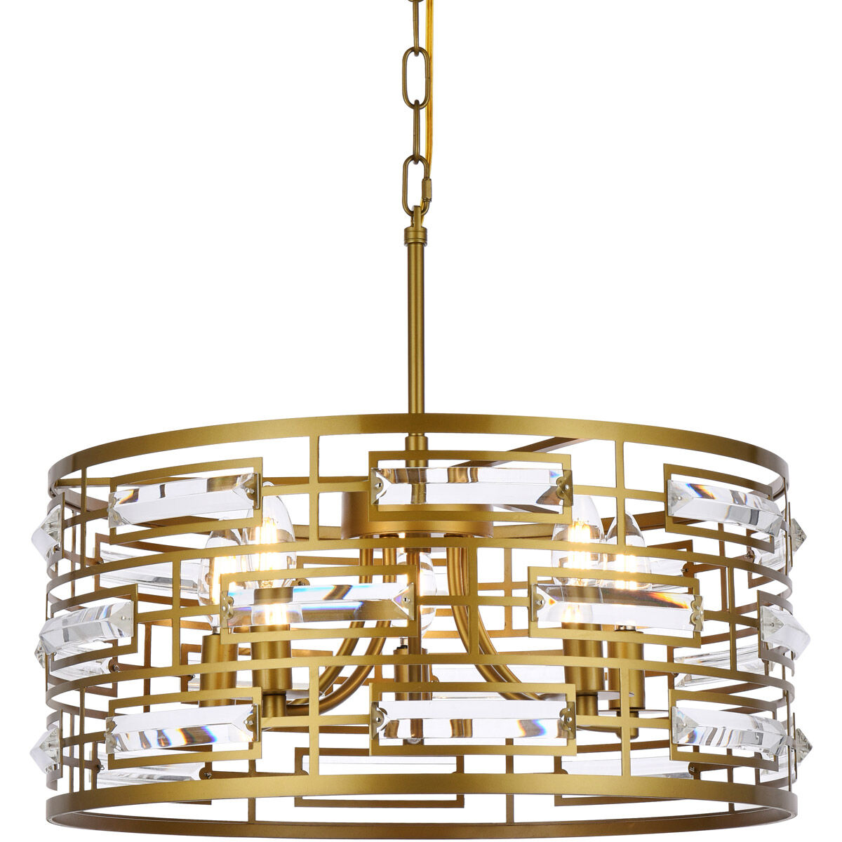 Kennedy 5 Light 18.5 inch Brass Pendant Ceiling Light