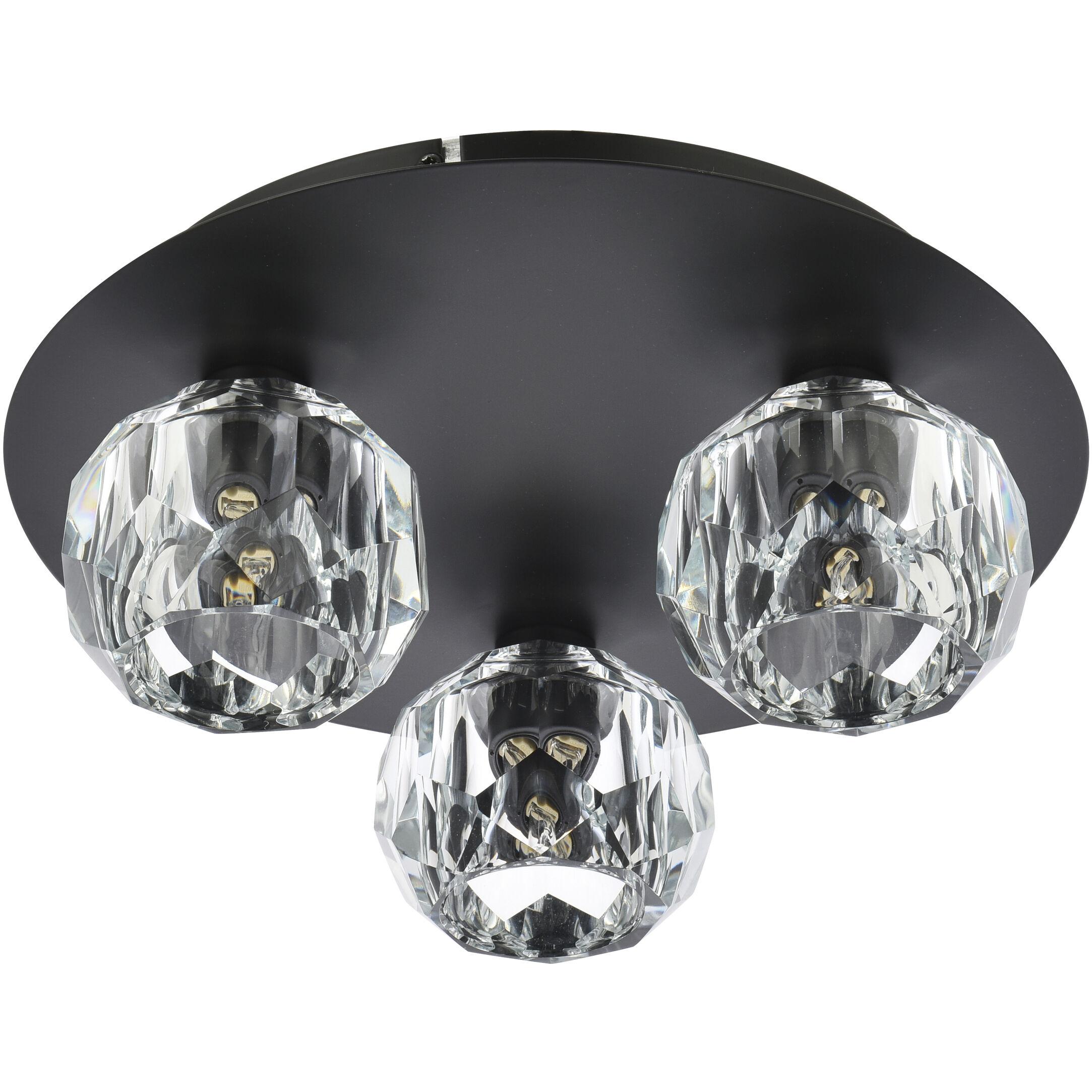 Graham 3 Light 12 inch Black Flush Mount Ceiling Light