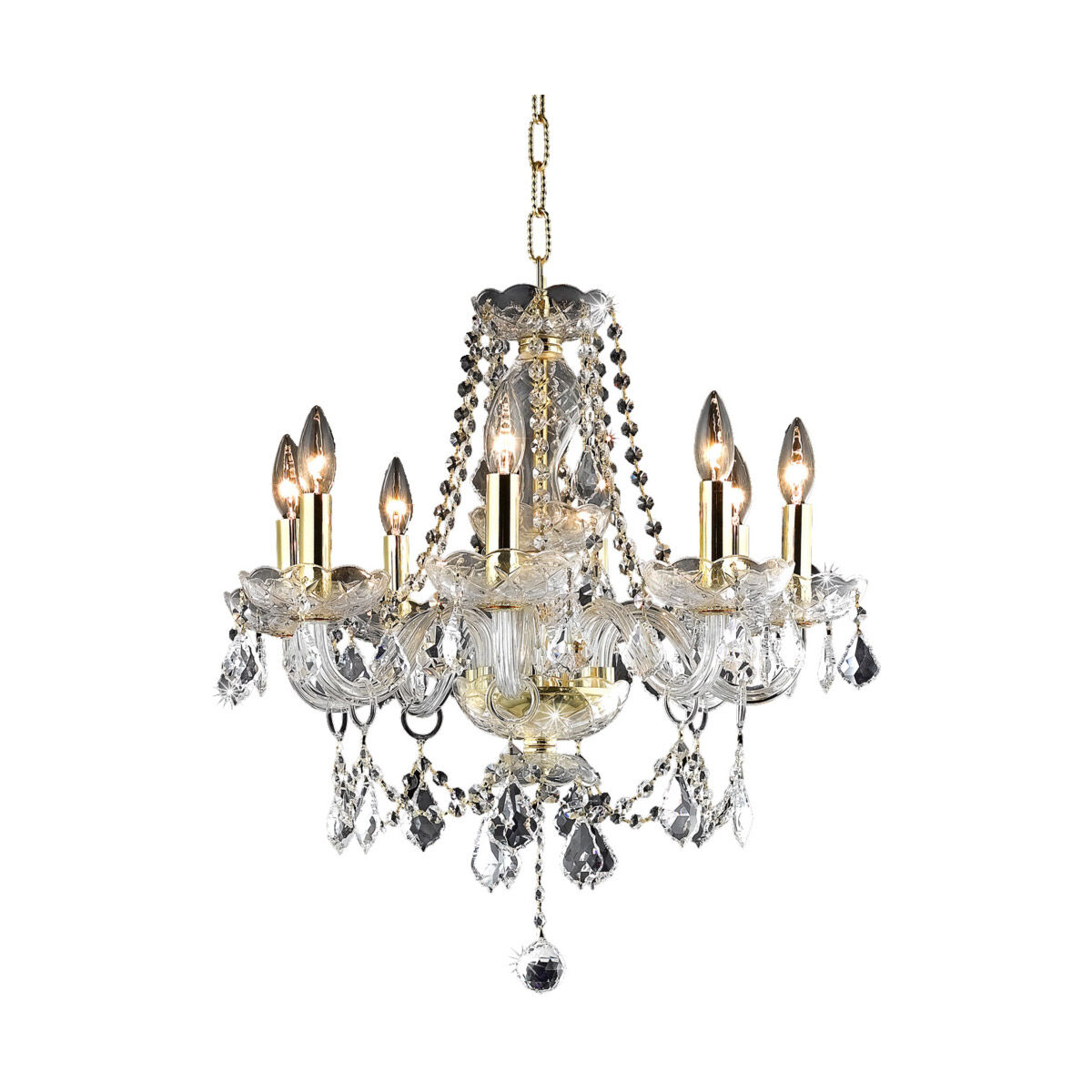 Princeton 8 Light 20 inch Gold Dining Chandelier Ceiling Light