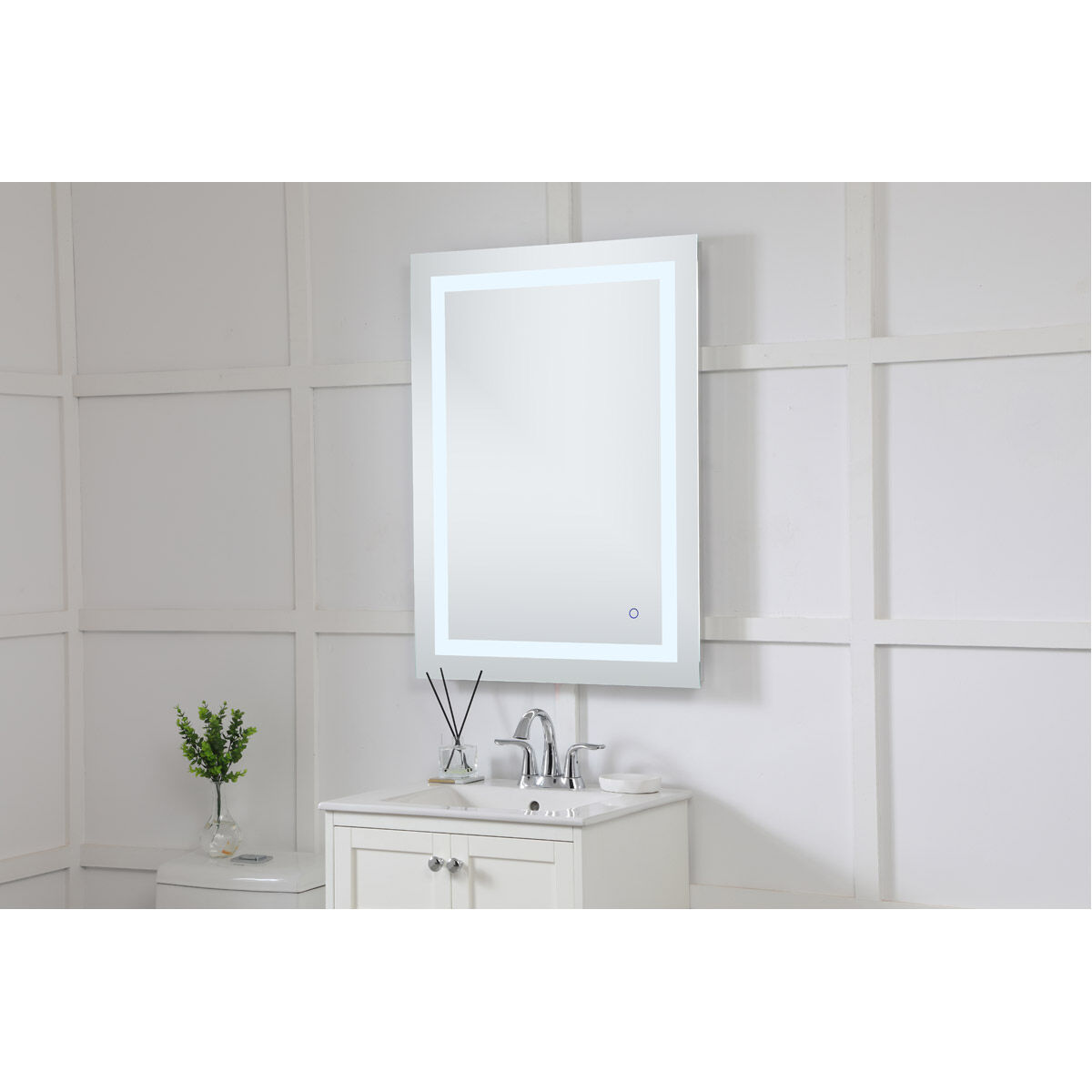Helios 36 X 27 inch Silver Lighted Wall Mirror 