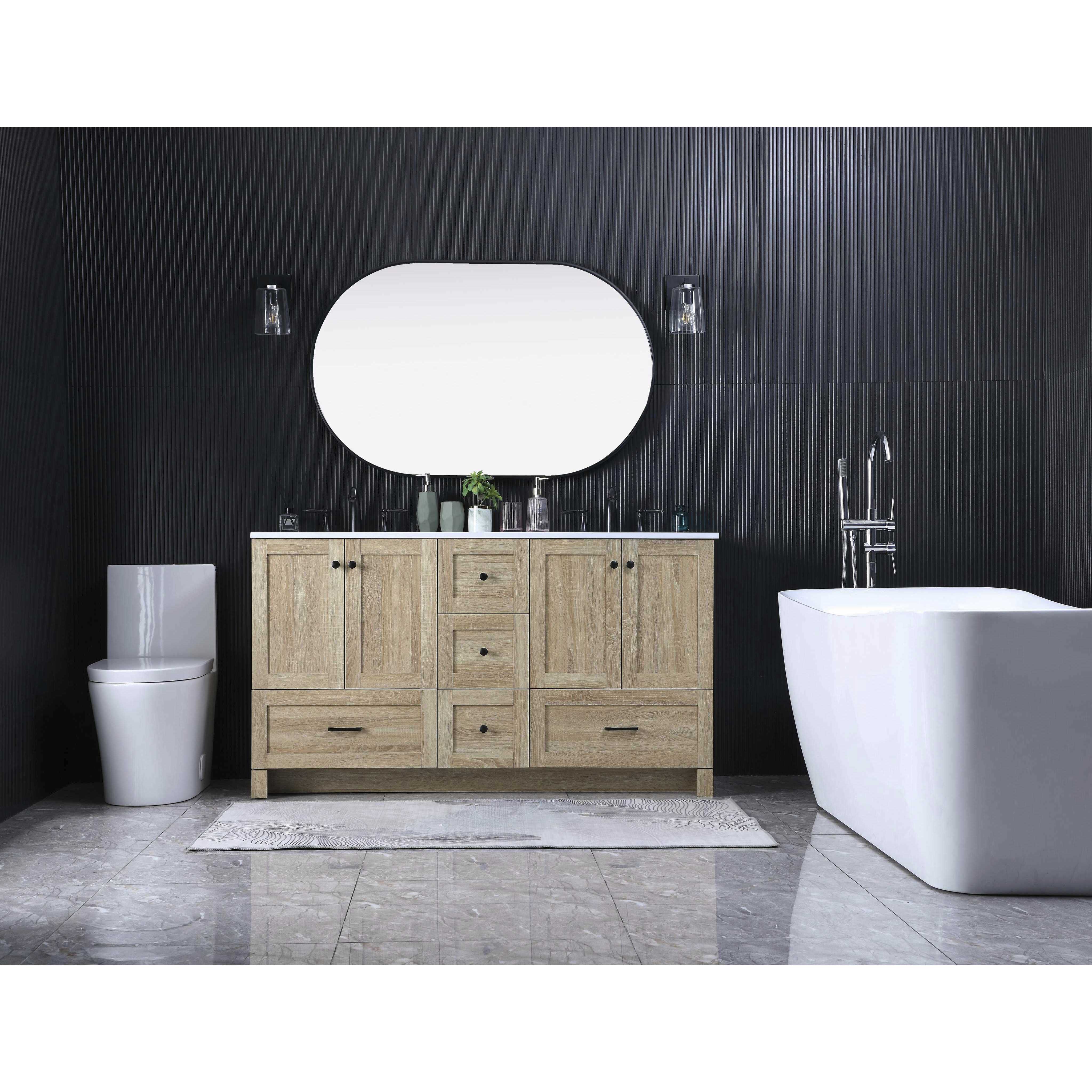 Soma 60 X 34 inch Mango Wood Bathroom Vanity Cabinet
