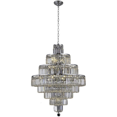 Maxime 18 Light 26 inch Chrome Dining Chandelier Ceiling Light in Clear, Royal Cut