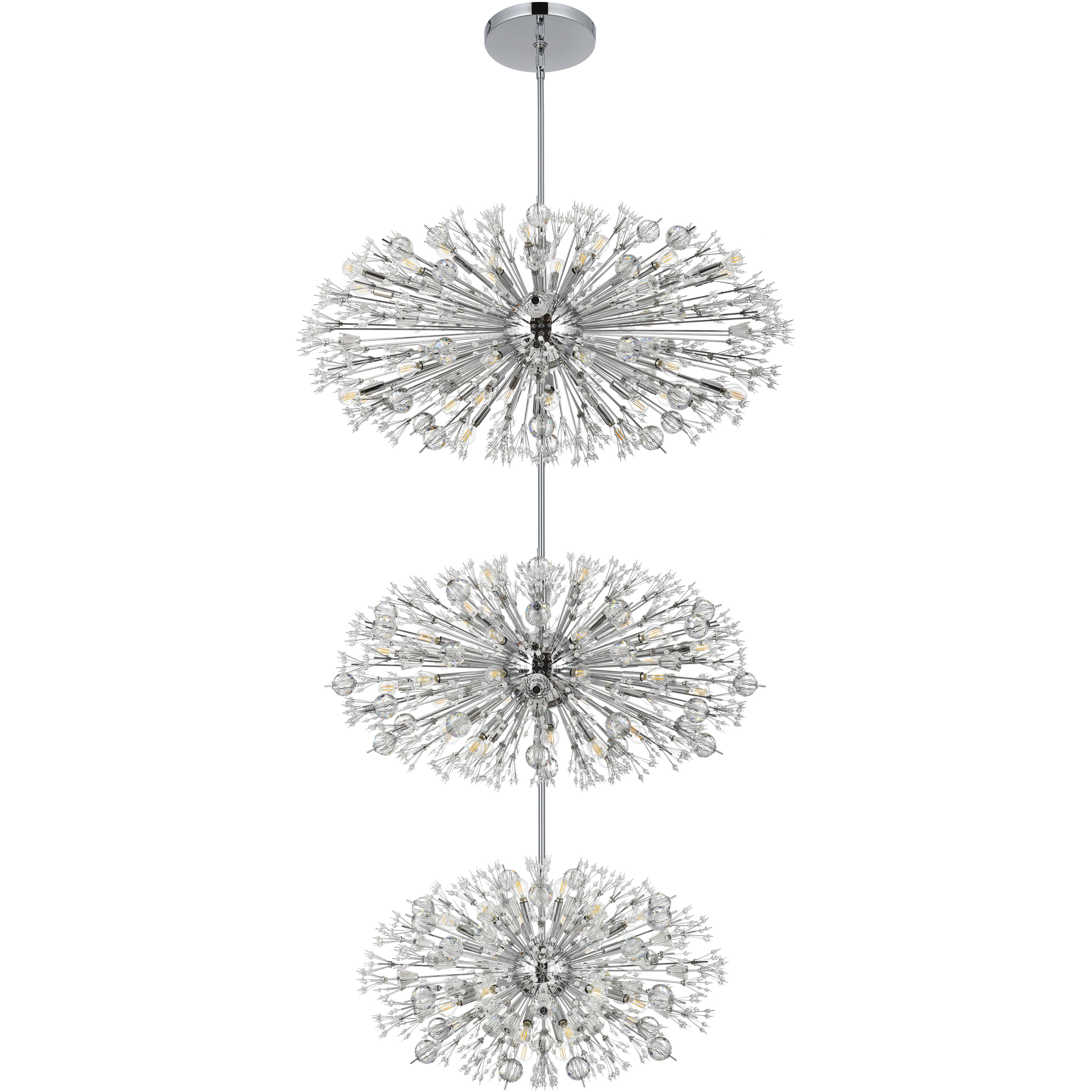 Vera 100 Light 25.5 inch Chrome Chandelier Ceiling Light
