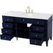Park Avenue 60 X 22 X 35 inch Blue Vanity Sink Set