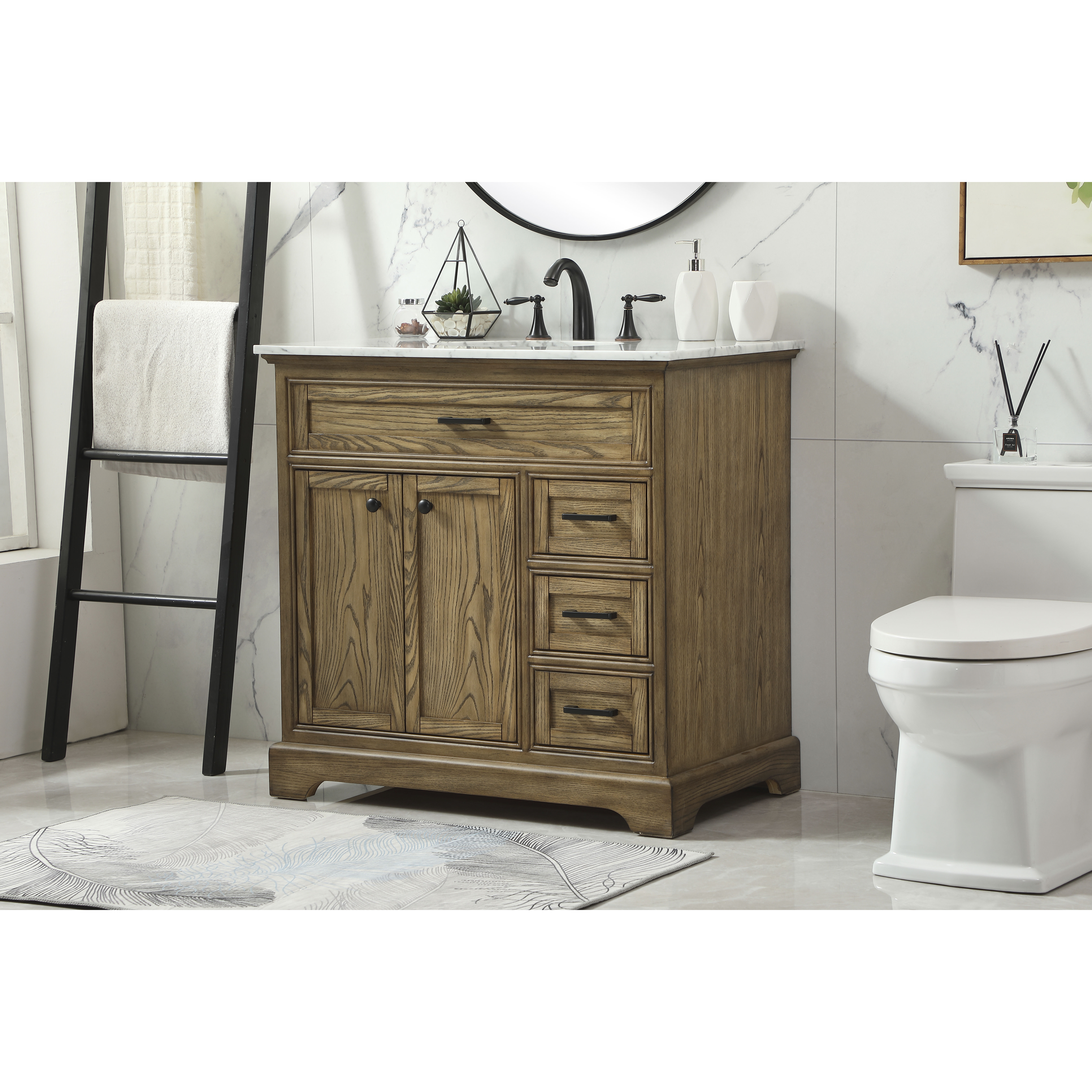 Americana 36 X 22 X 35 inch Driftwood Vanity Sink Set