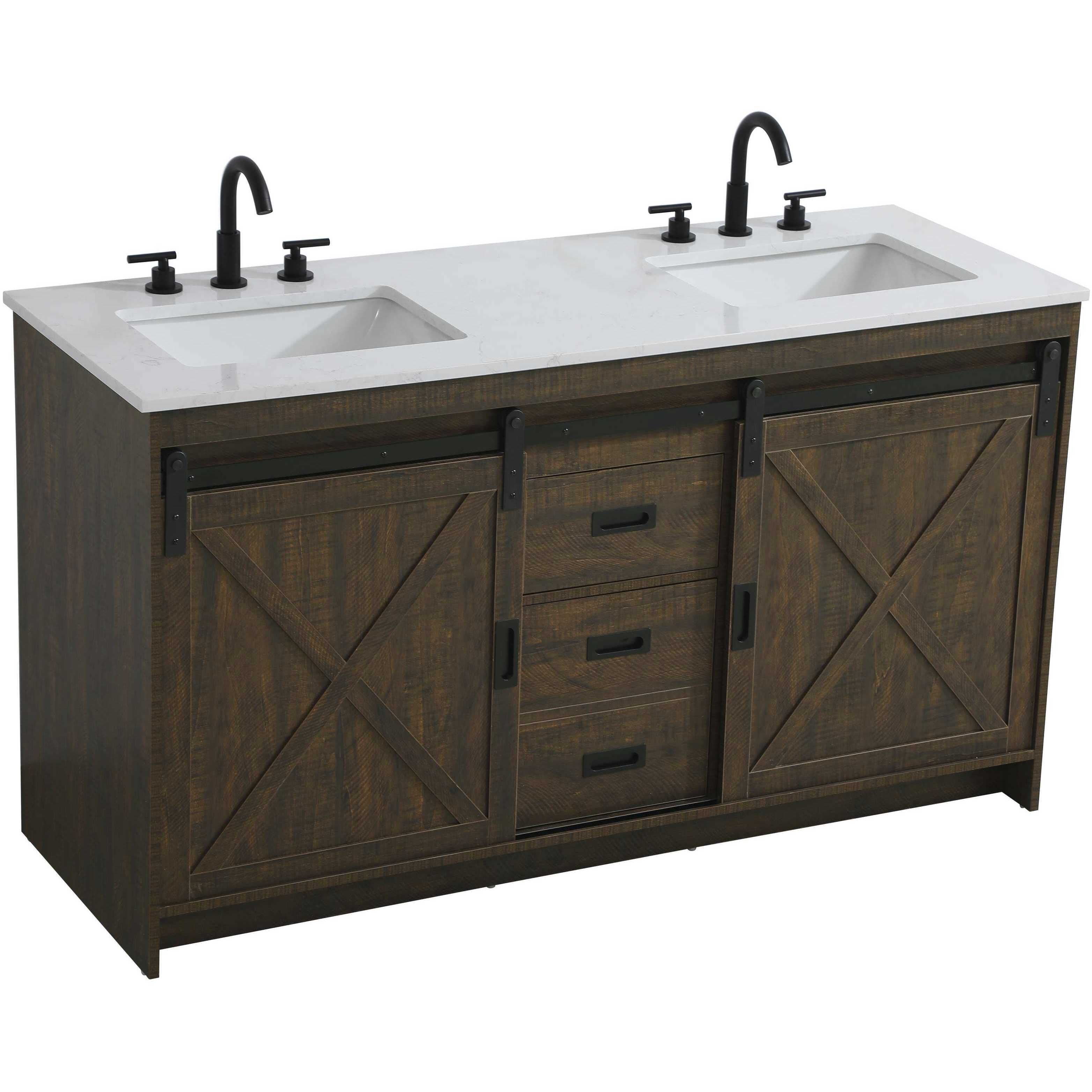 Austin 60 X 34 inch Expresso Bathroom Vanity Cabinet