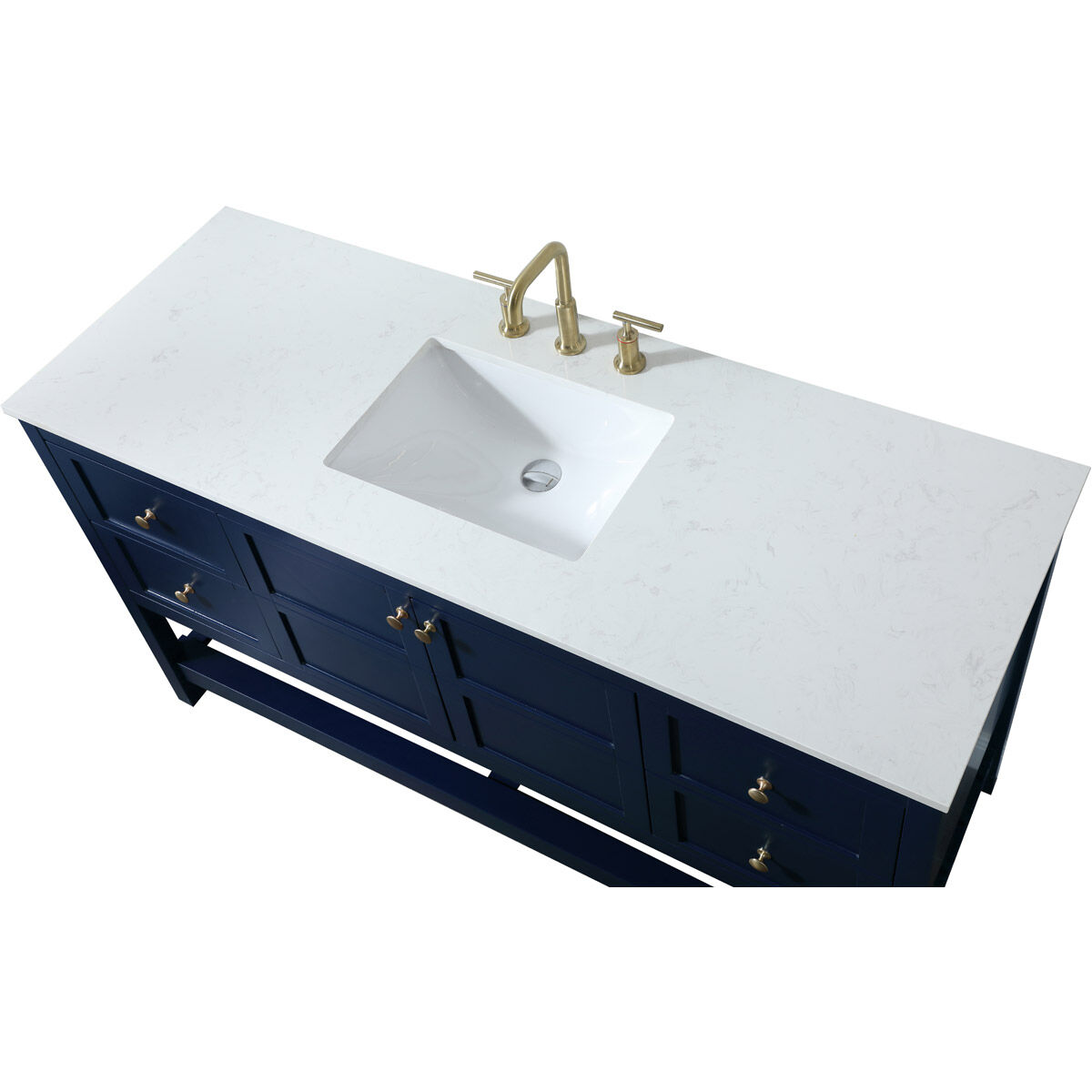 Theo 60 X 22 X 34 inch Blue Vanity Sink Set
