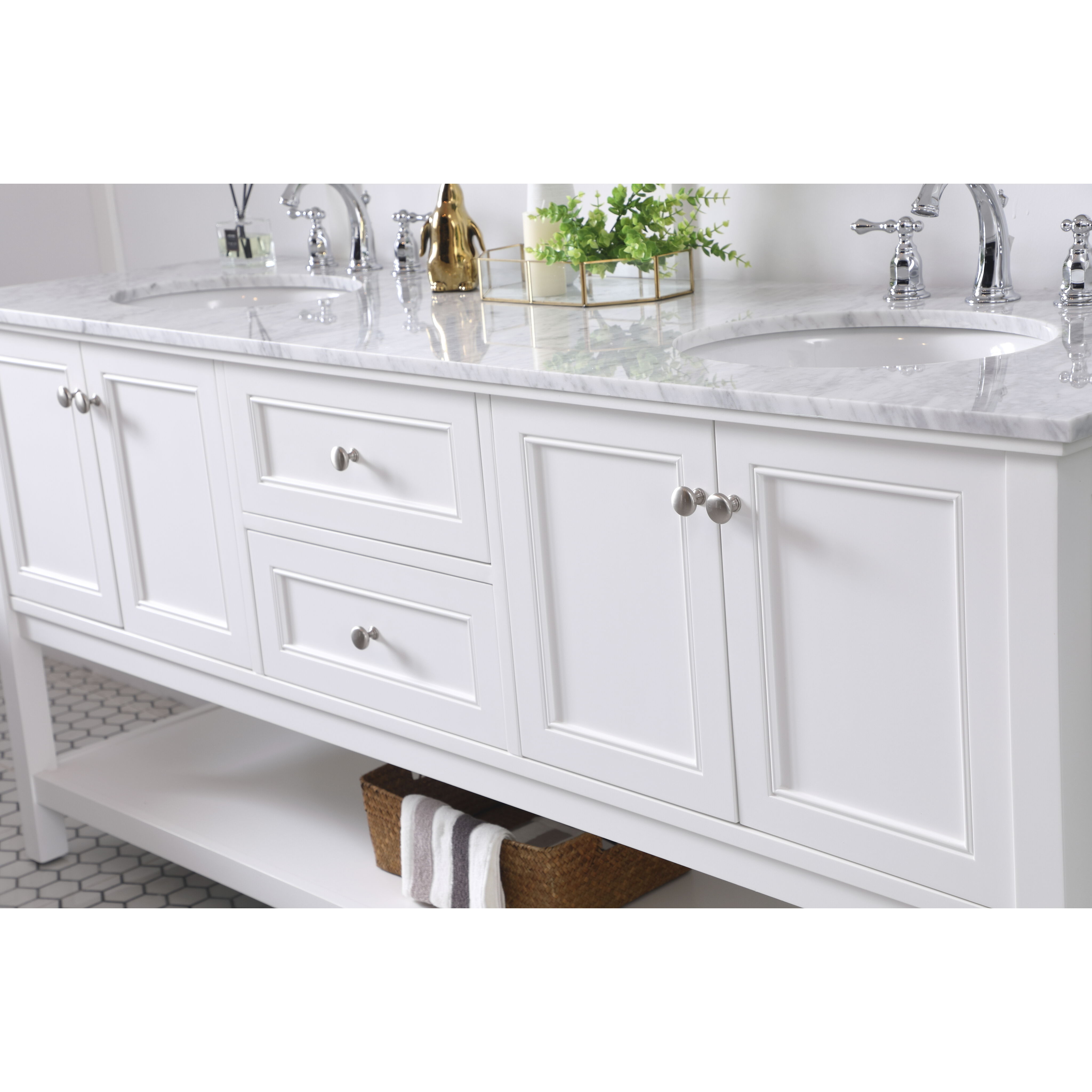 Metropolis 72 X 22 X 33.75 inch White Vanity Sink Set