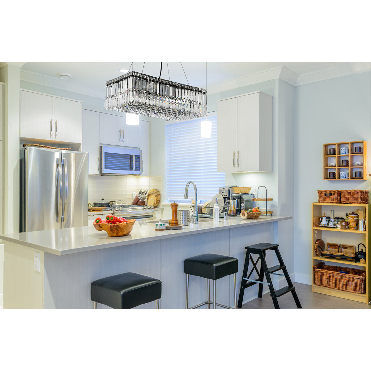 Maxime 6 Light 24 inch Black and Clear Linear Chandelier Ceiling Light in Royal Cut