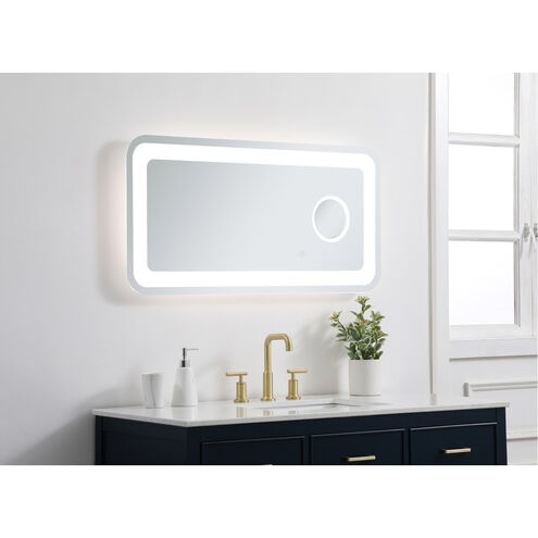 Lux 40 X 20 inch Glossy White Lighted Wall Mirror