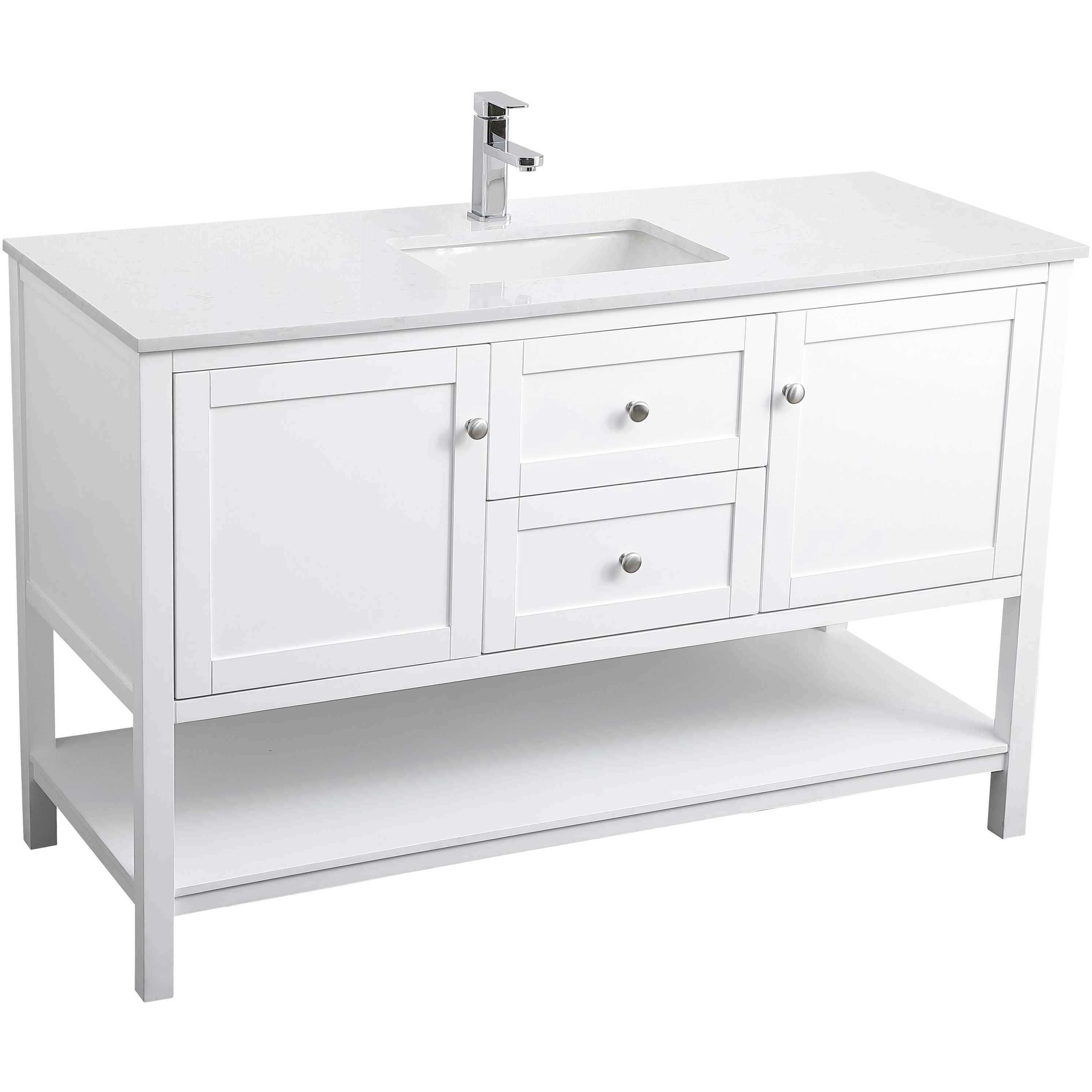 Heath 54 X 21.5 X 35 inch White Vanity Sink Set