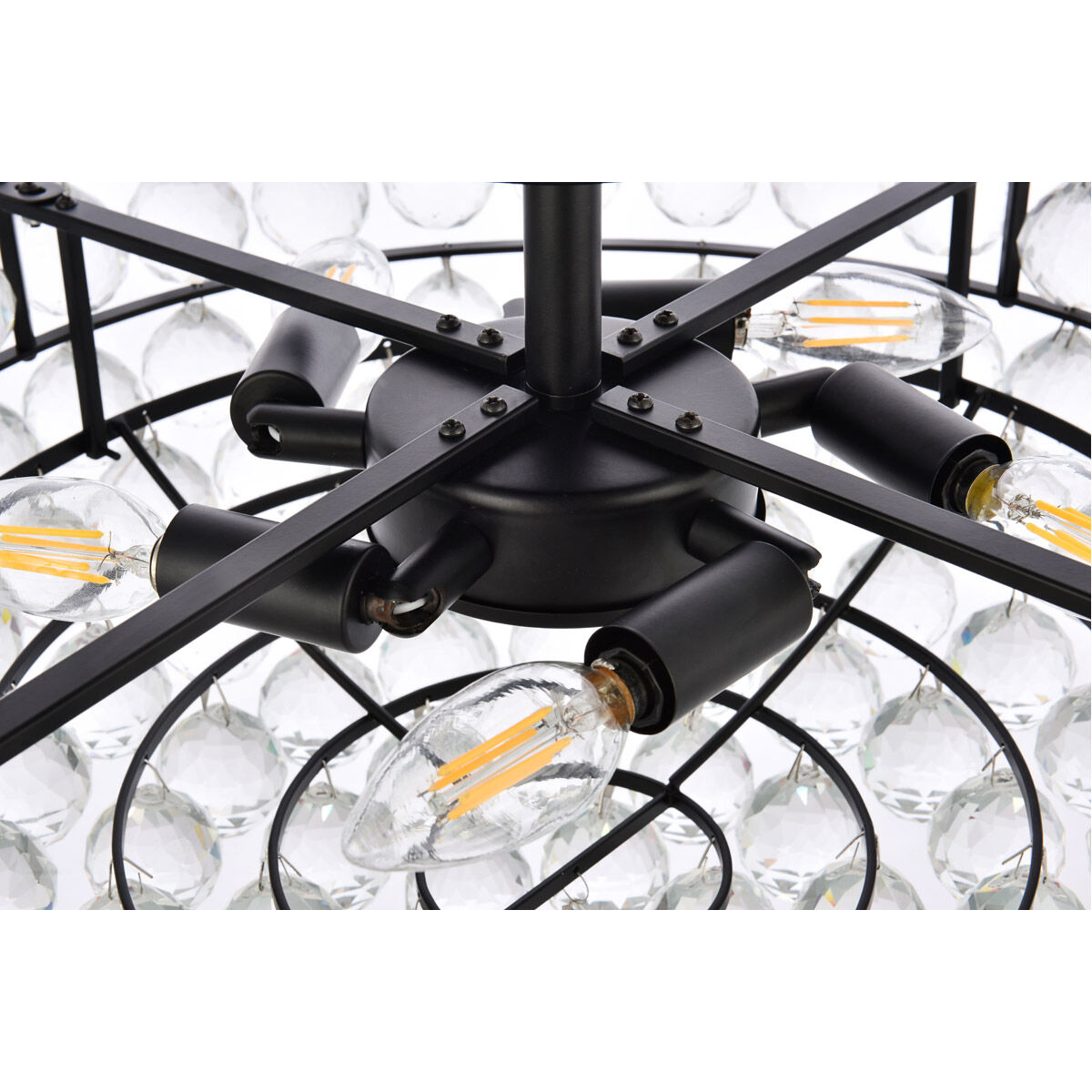 Savannah 5 Light 20 inch Black Flush Mount Ceiling Light