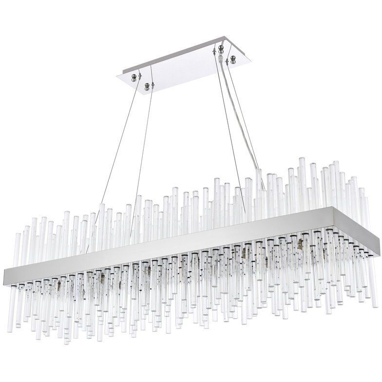 Dallas 24 Light 42 inch Chrome Linear Chandelier Ceiling Light
