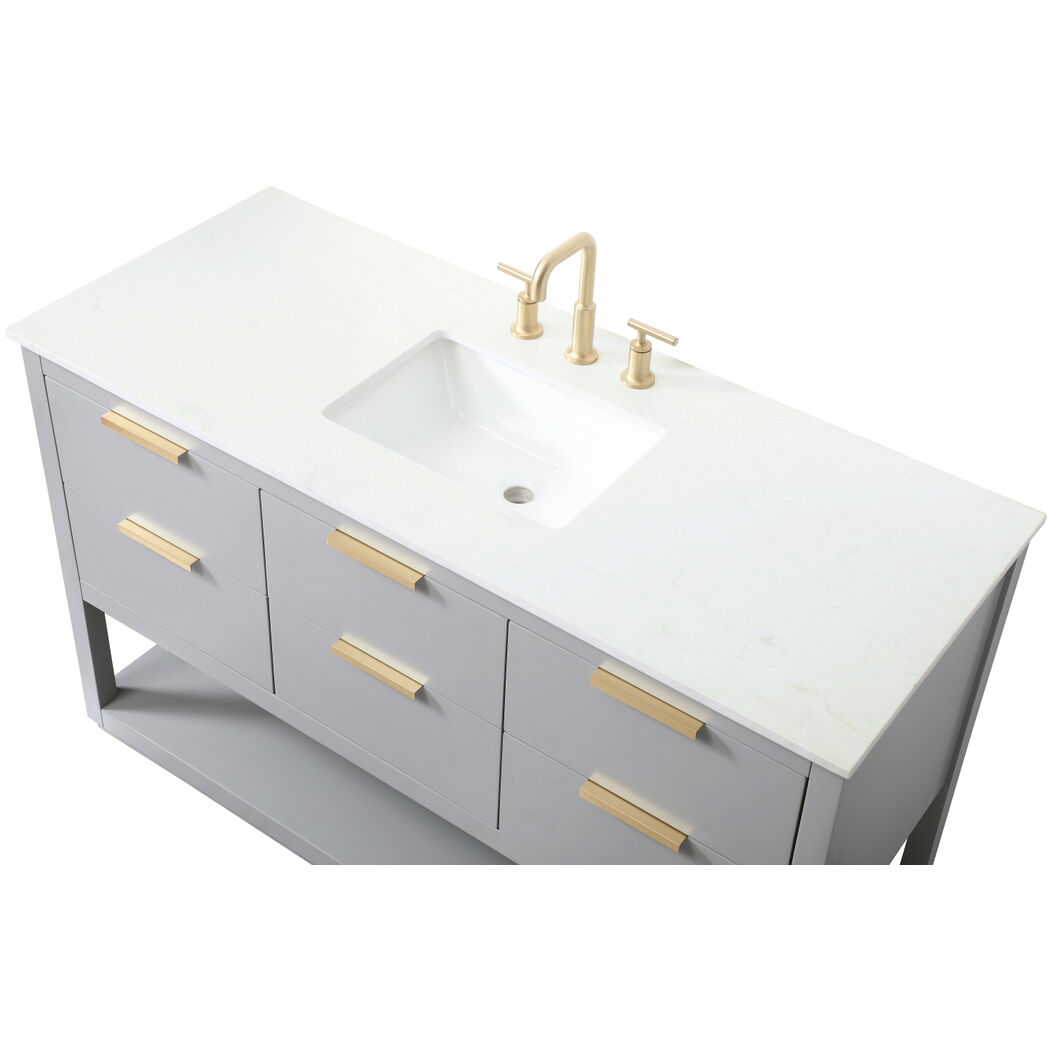 Larkin 54 X 22 X 34 inch Grey Vanity Sink Set
