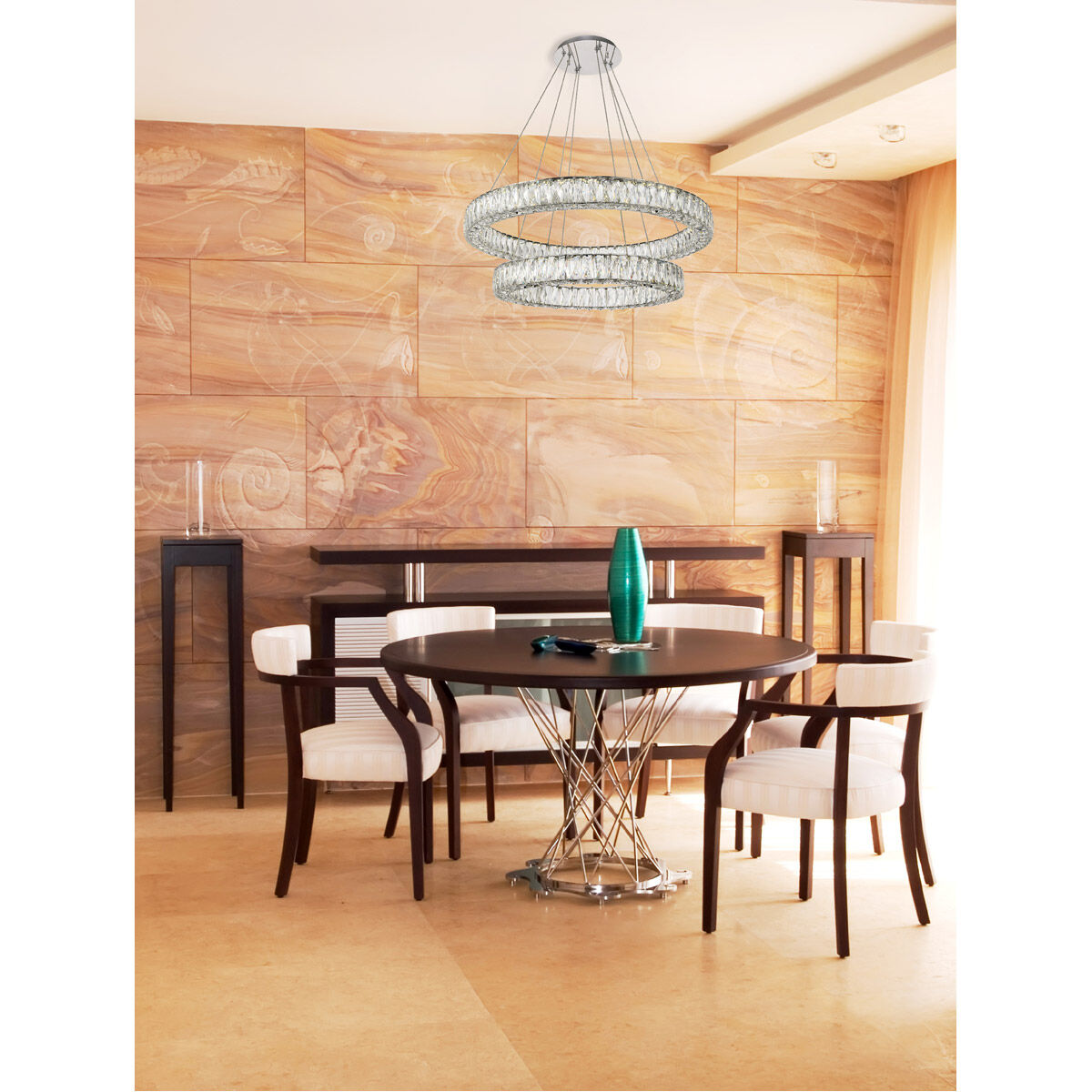 Monroe LED 31.5 inch Chrome Chandelier Ceiling Light