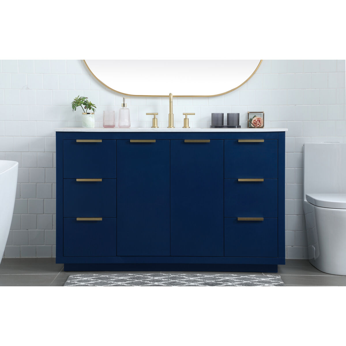 Blake 54 X 22 X 34 inch Blue Vanity Sink Set