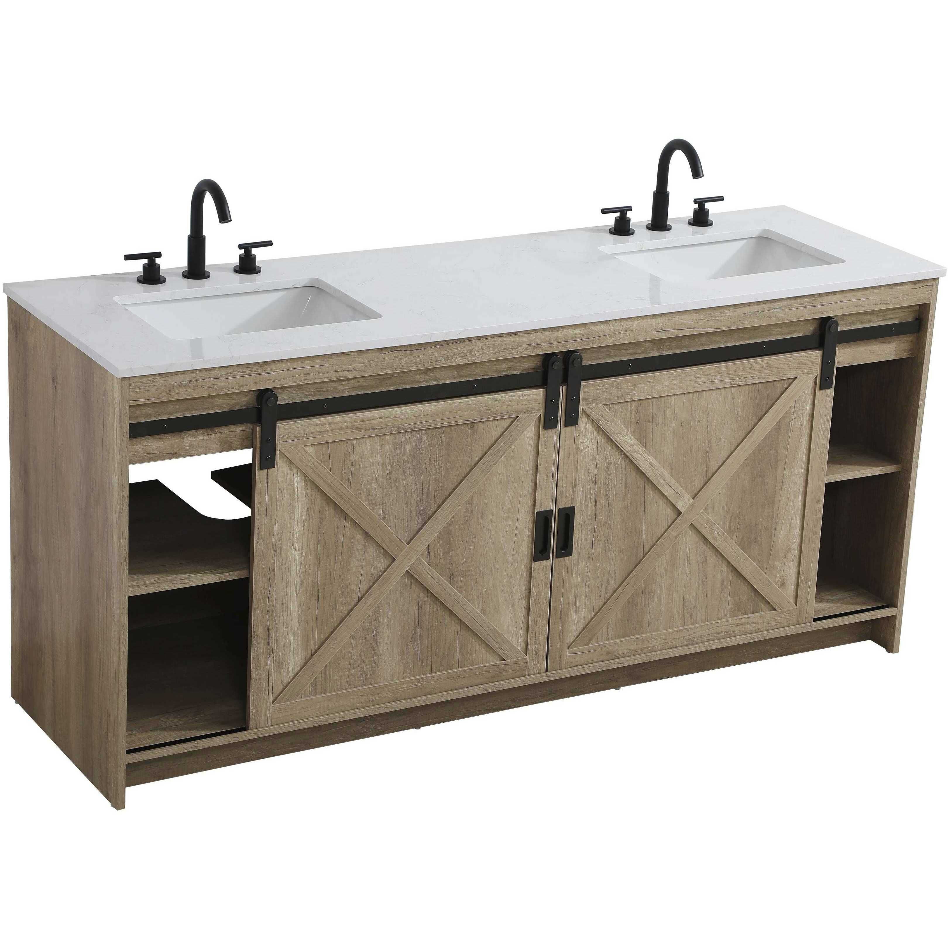 Austin 72 X 34 inch Natural Oak Bathroom Vanity Cabinet